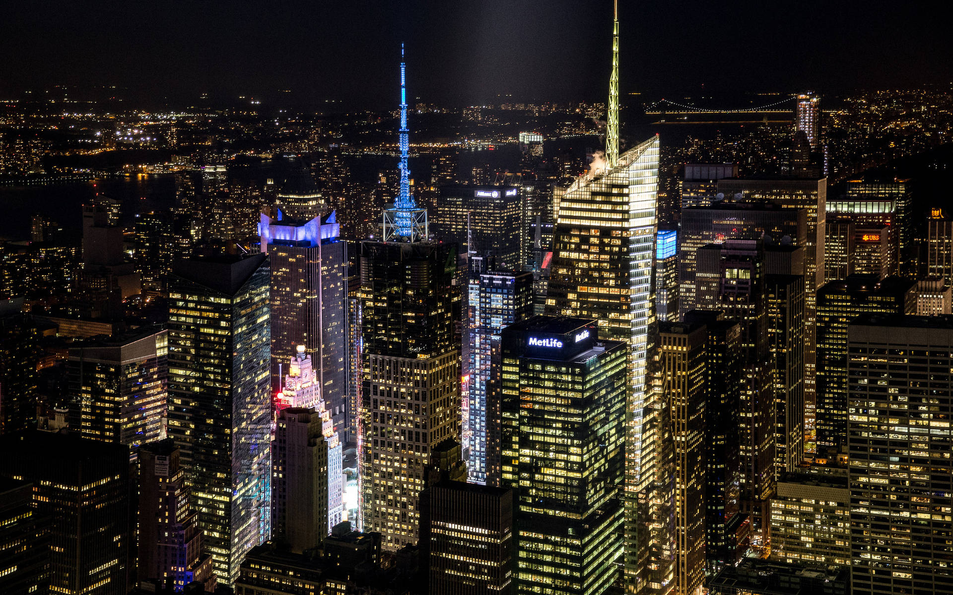 New York City Desktop Illuminating Buildings Background