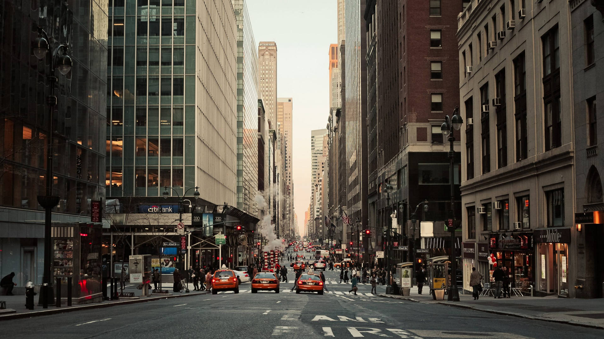 New York City Desktop Wide Roads Background