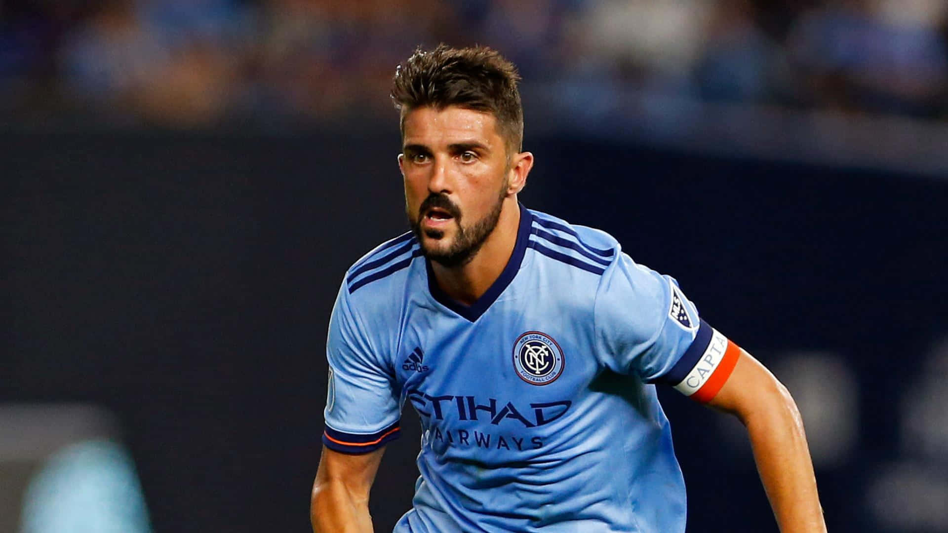 New York City Fc Spanish Footballer David Villa Portrait