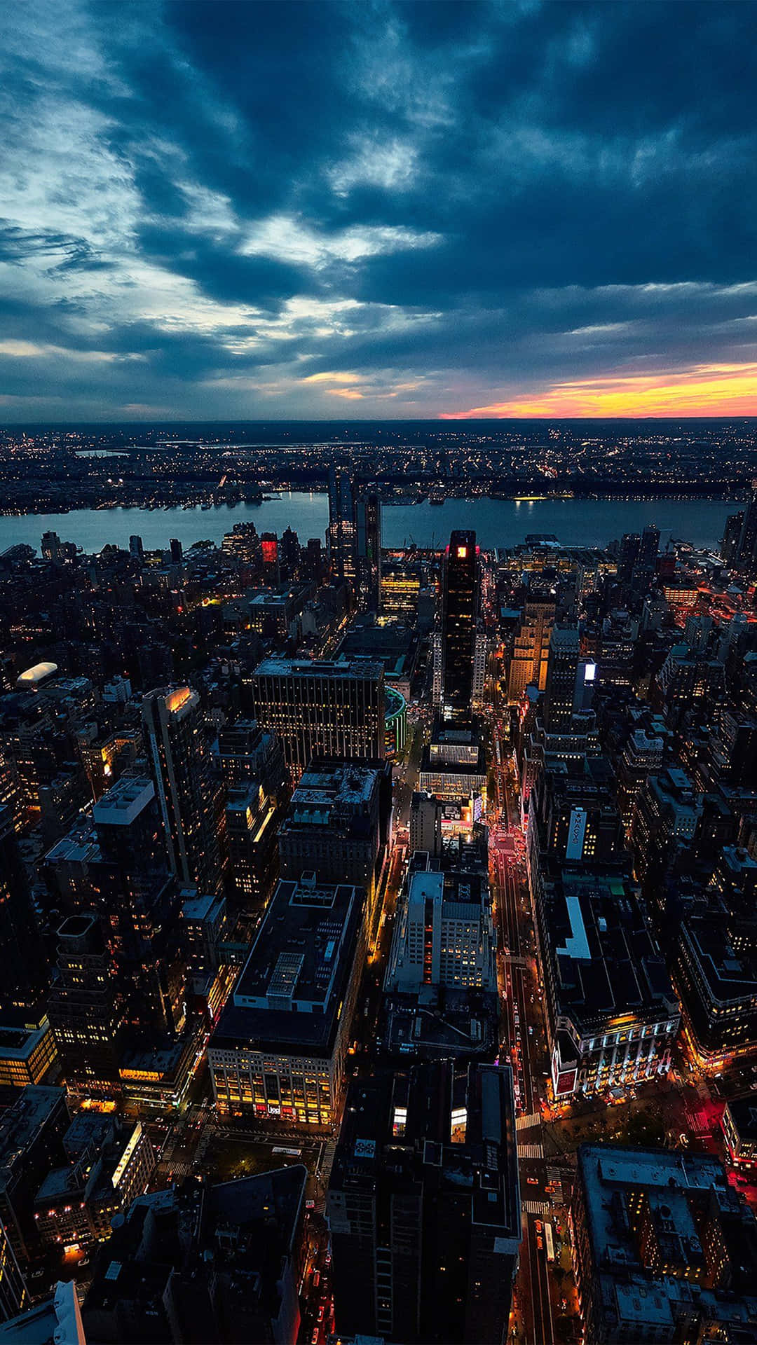 New York City Iphone Sunset Aerial Shot Background