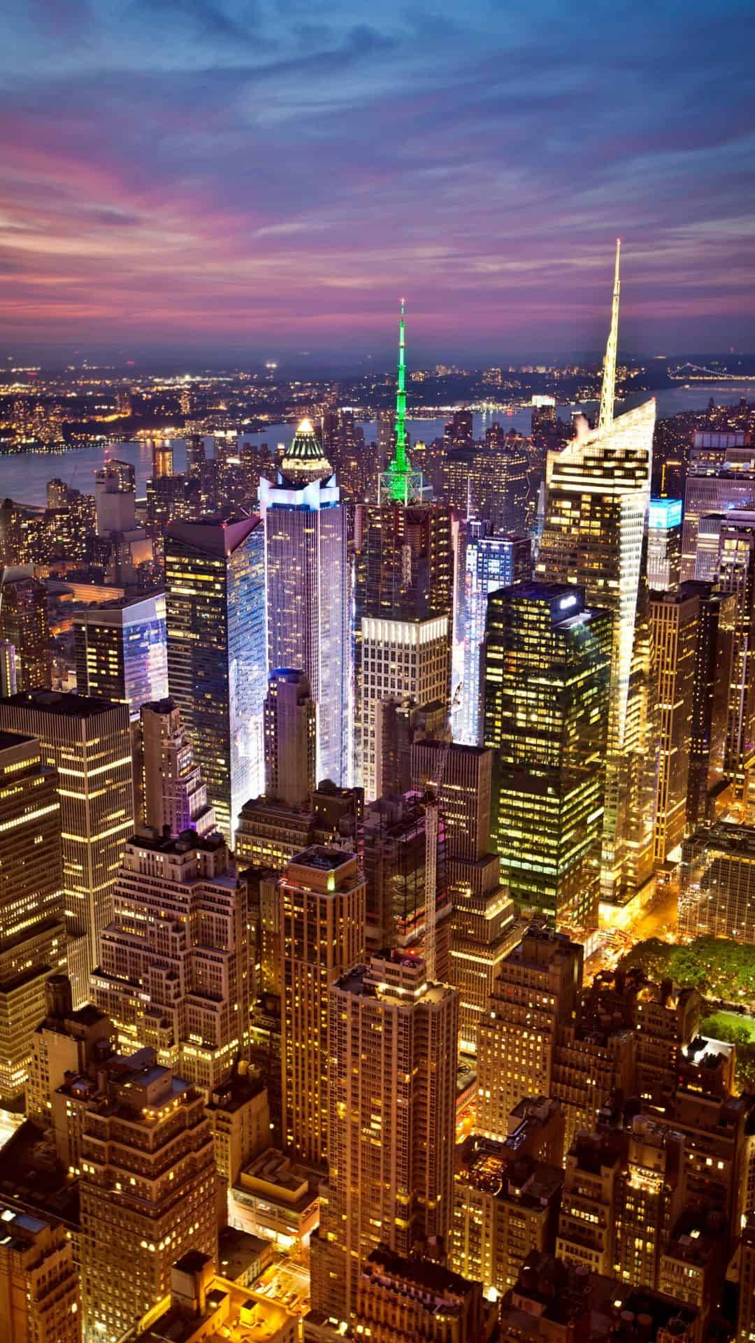 New York City Iphone X Dusk Aerial Shot