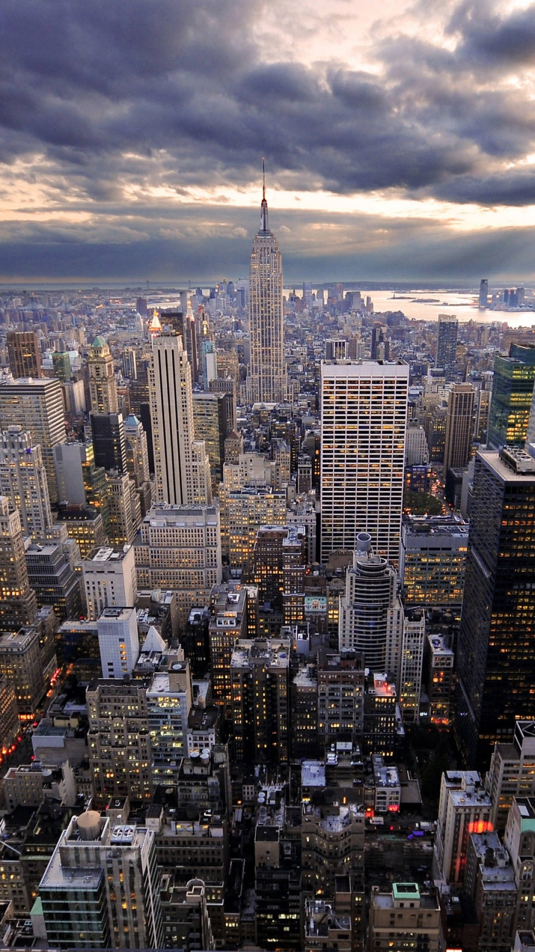 New York City Iphone X Stormy Skies Background