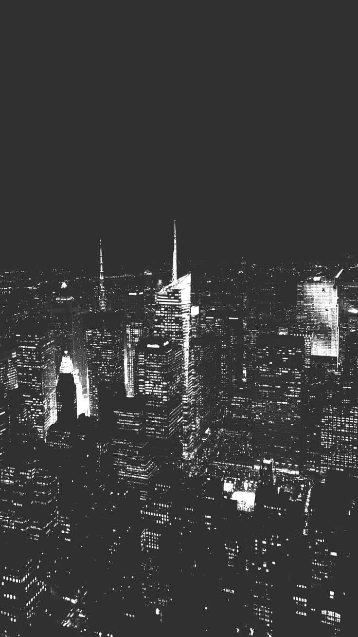 New York City Night Black White Iphone Background