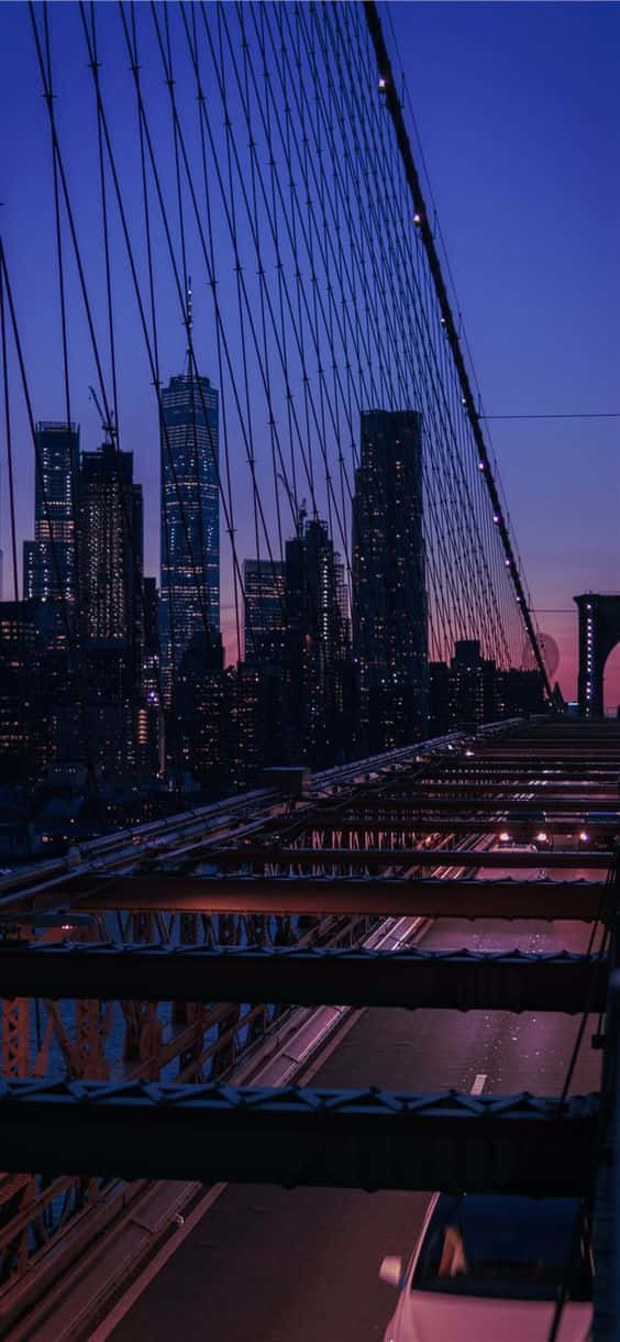 New York City Night Blue Sky Iphone Background