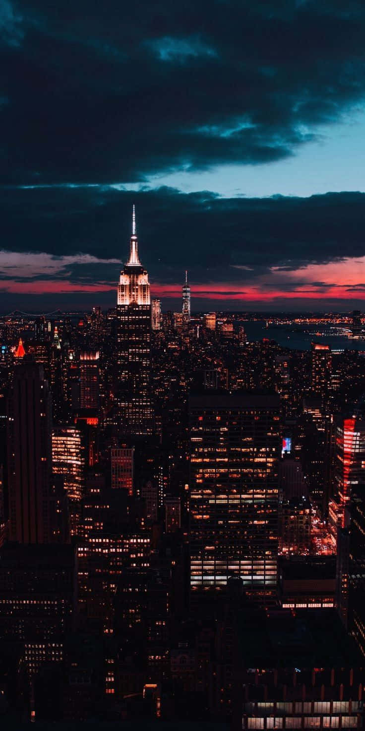 New York City Night Buildings Iphone Background