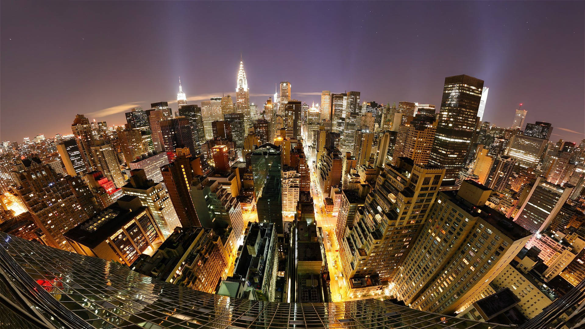 New York City Night Fisheye View