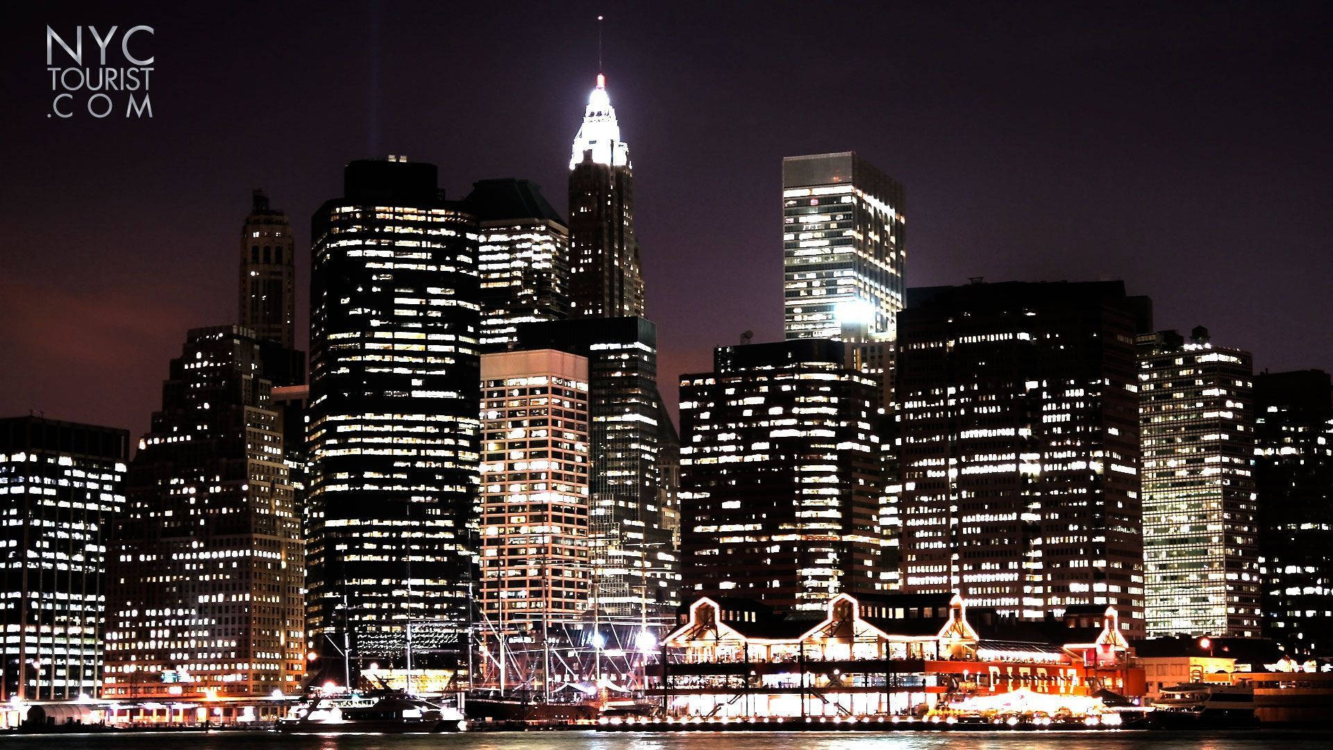 New York City Night Lights Background
