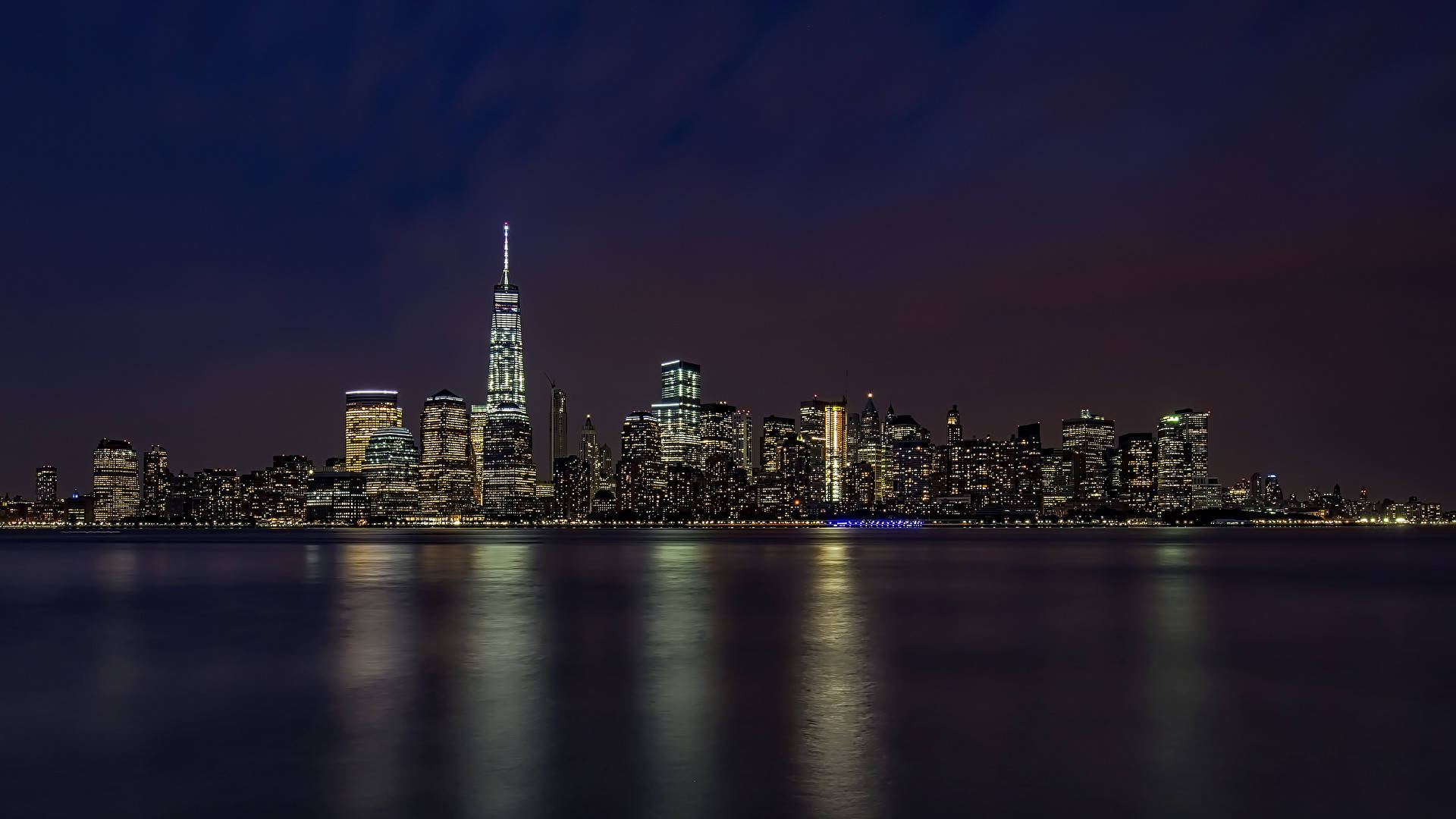 New York City Night Skyline Background