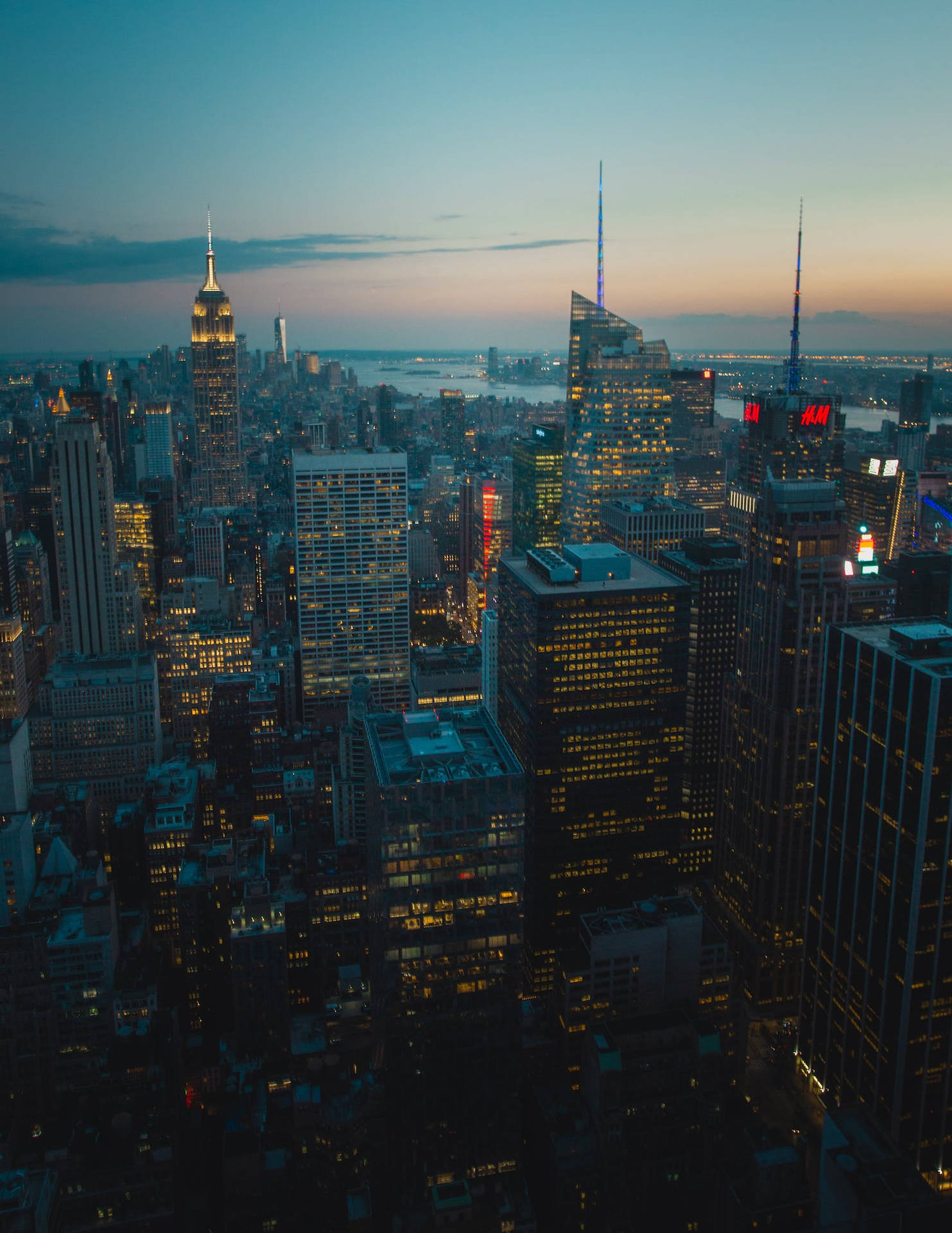 New York City Night View Background