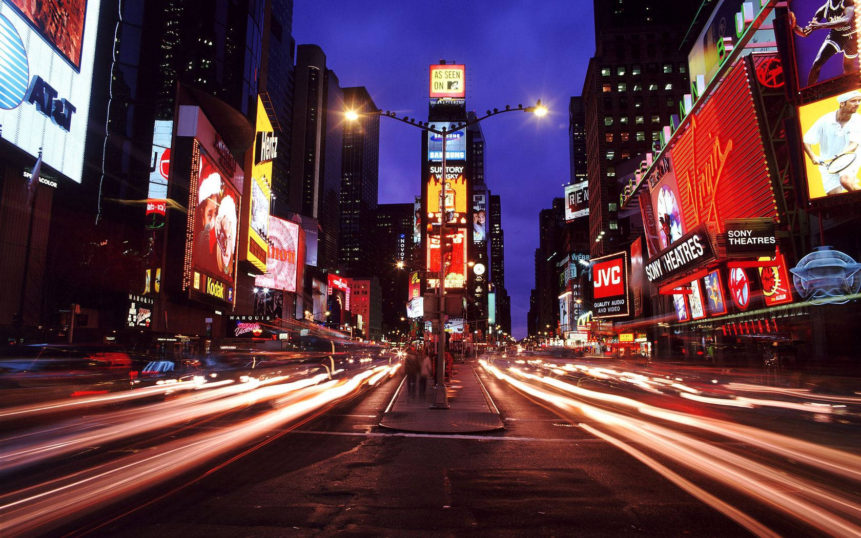 New York City Red Time Square Background