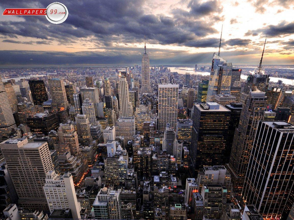 New York City Skyline Top View Background