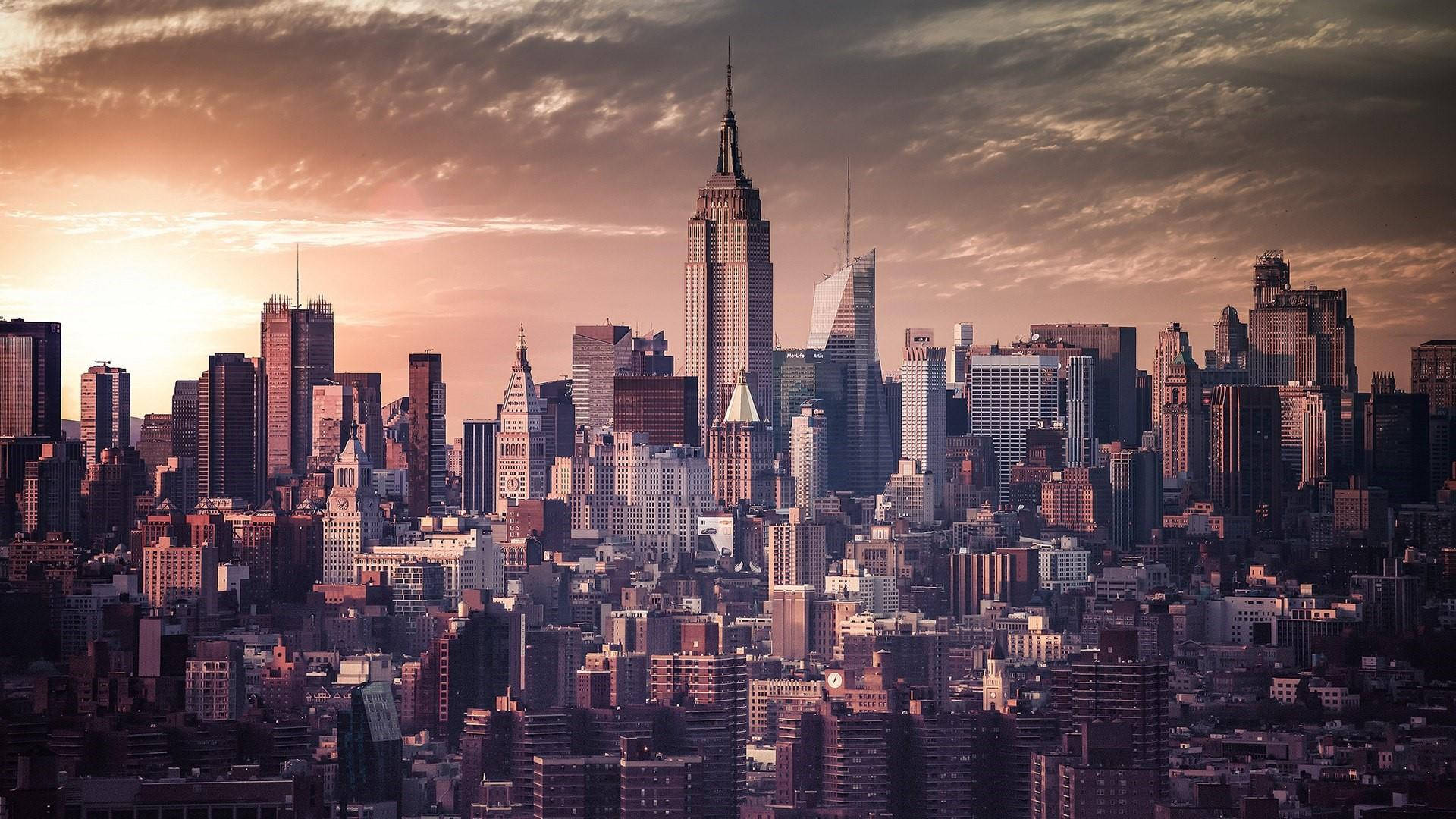 New York City Skyline Vintage Background