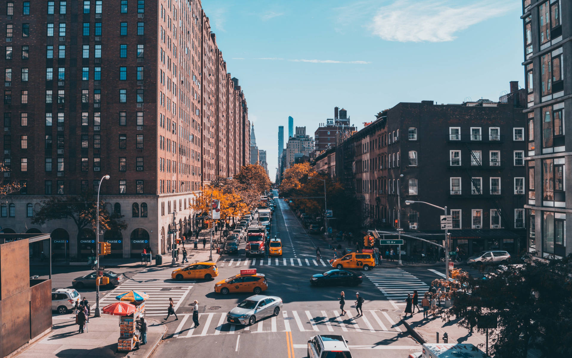 New York City Street Travel Laptop Background