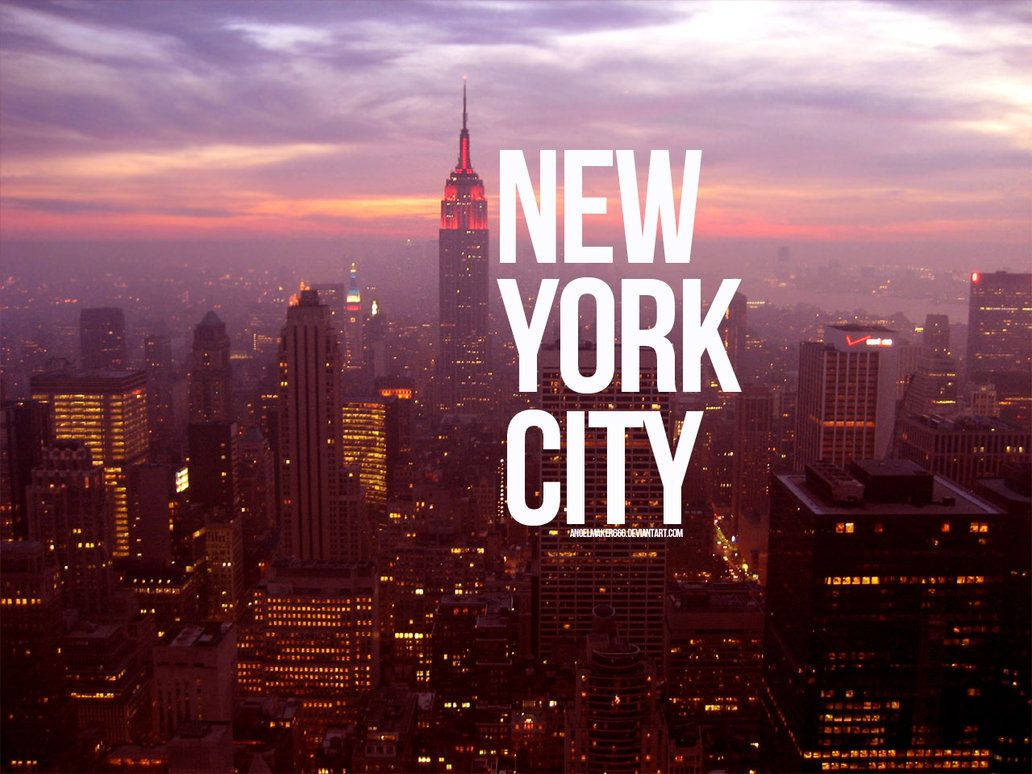 New York City With Text Background