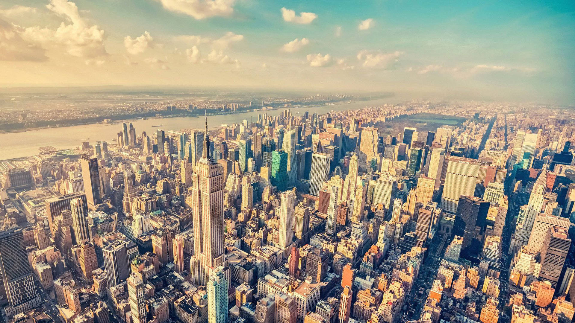 New York Cityscape Aerial View Background