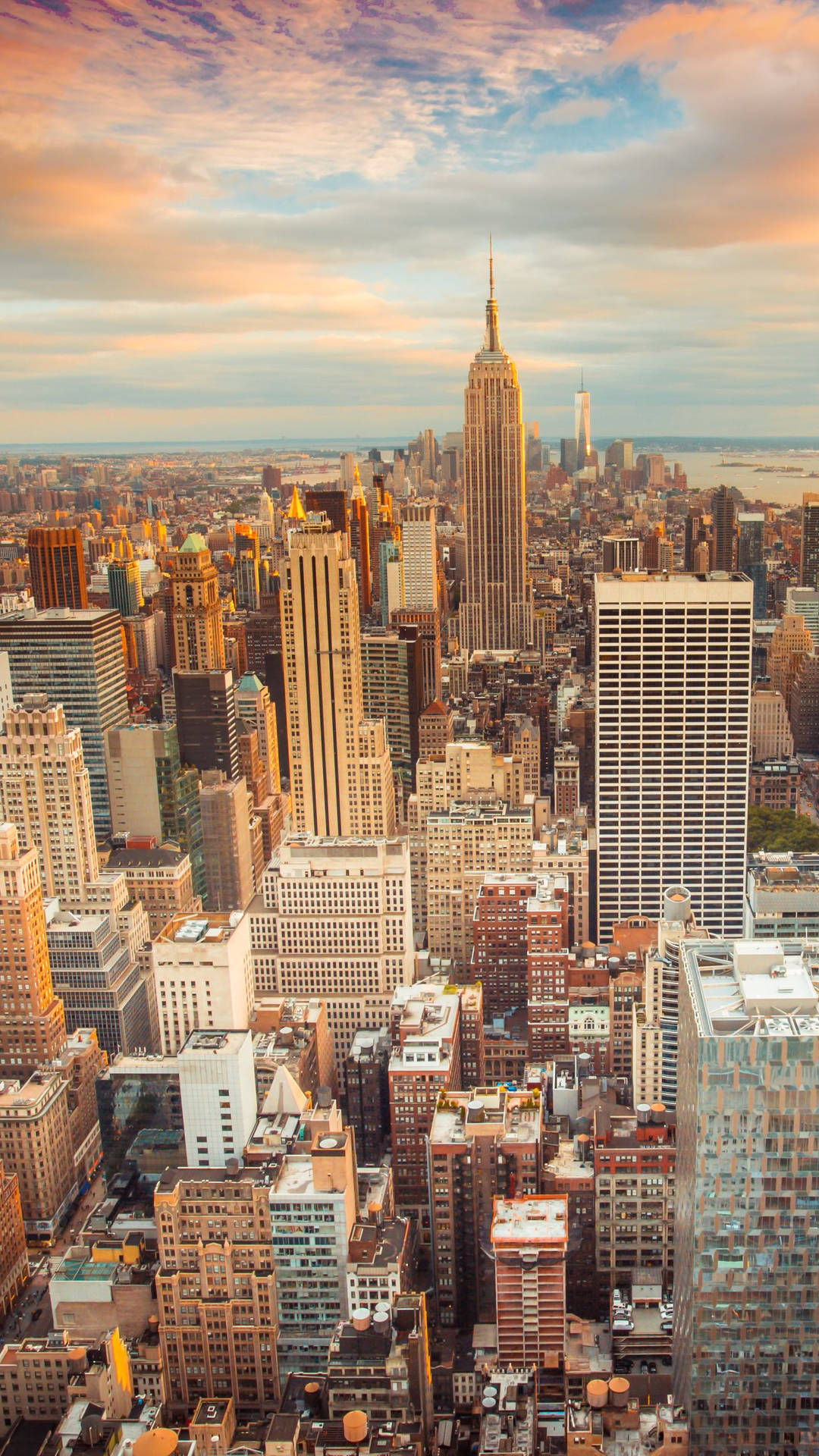 New York Cityscape Daytime Drone Shot Background