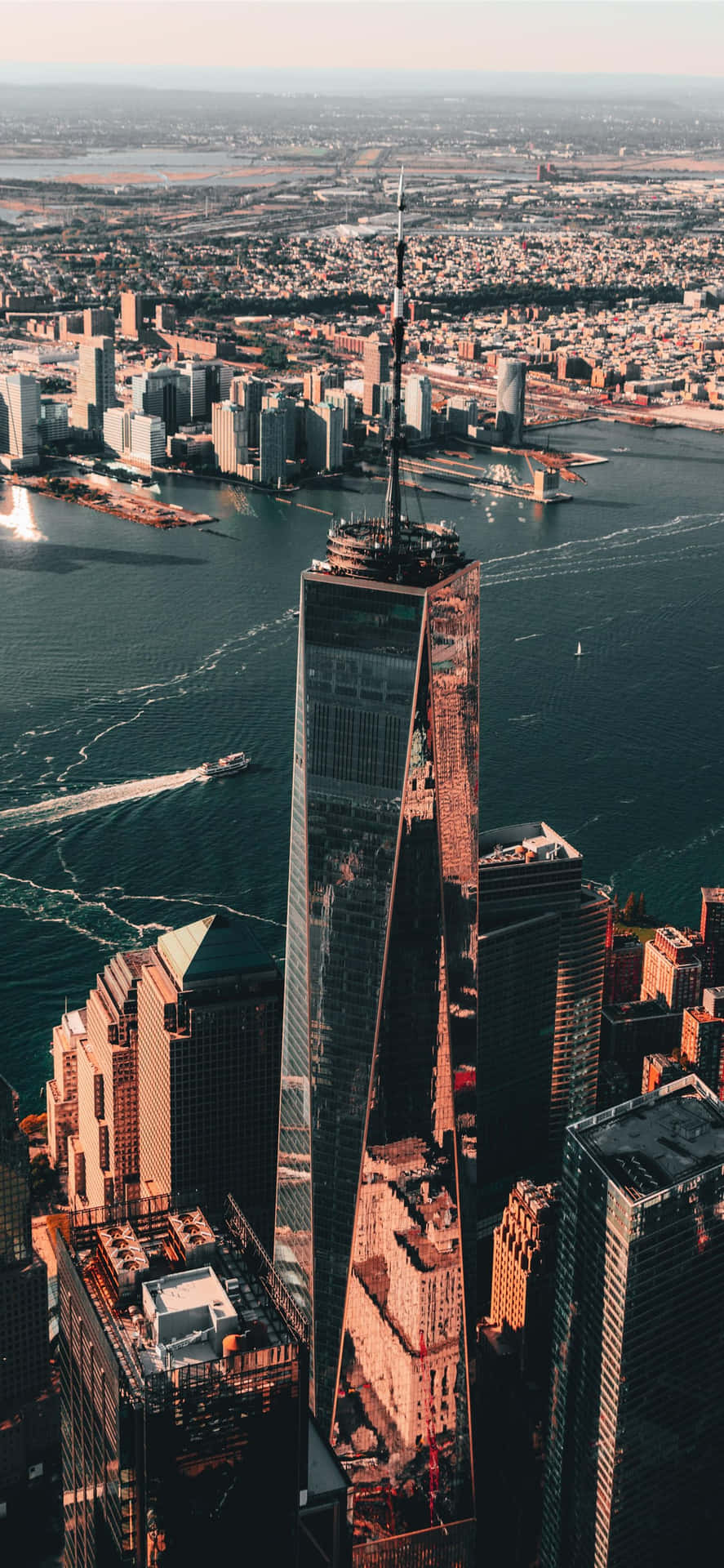 New York Freedom Tower Cinematic Top Shot Background