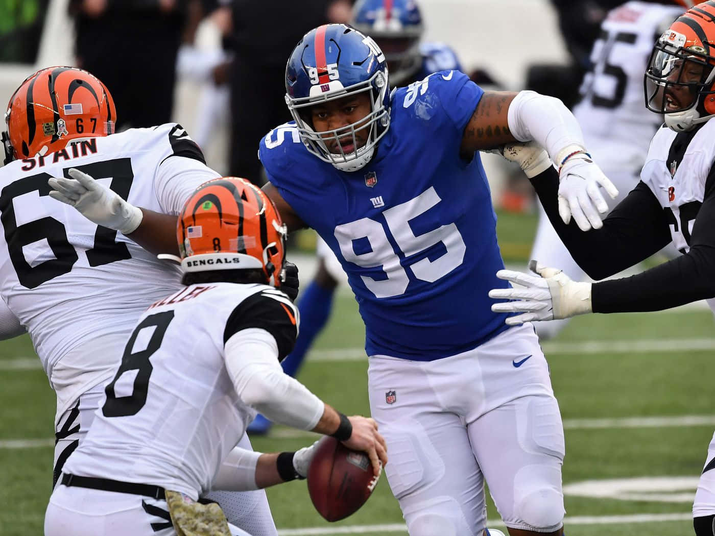 New York Giants Athlete Bj Hill 2020 Ohio Game Background