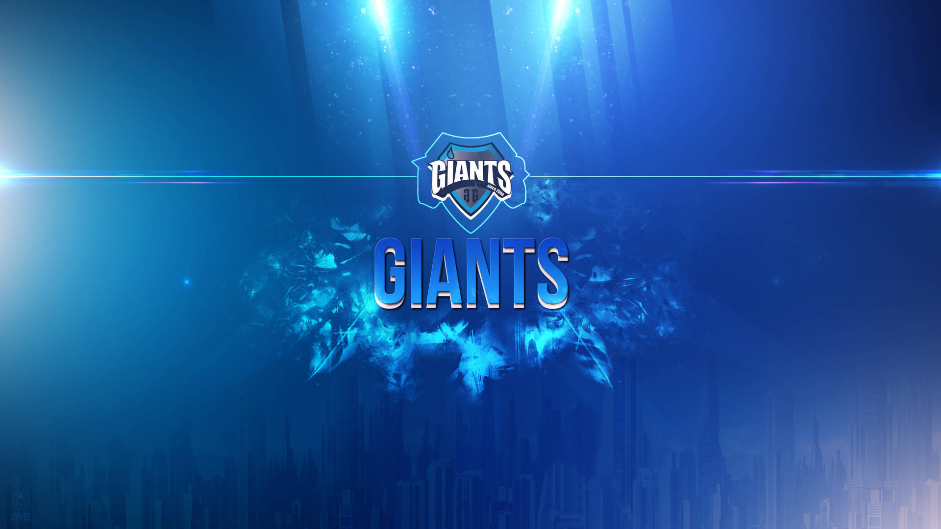 New York Giants Blue Flame Background