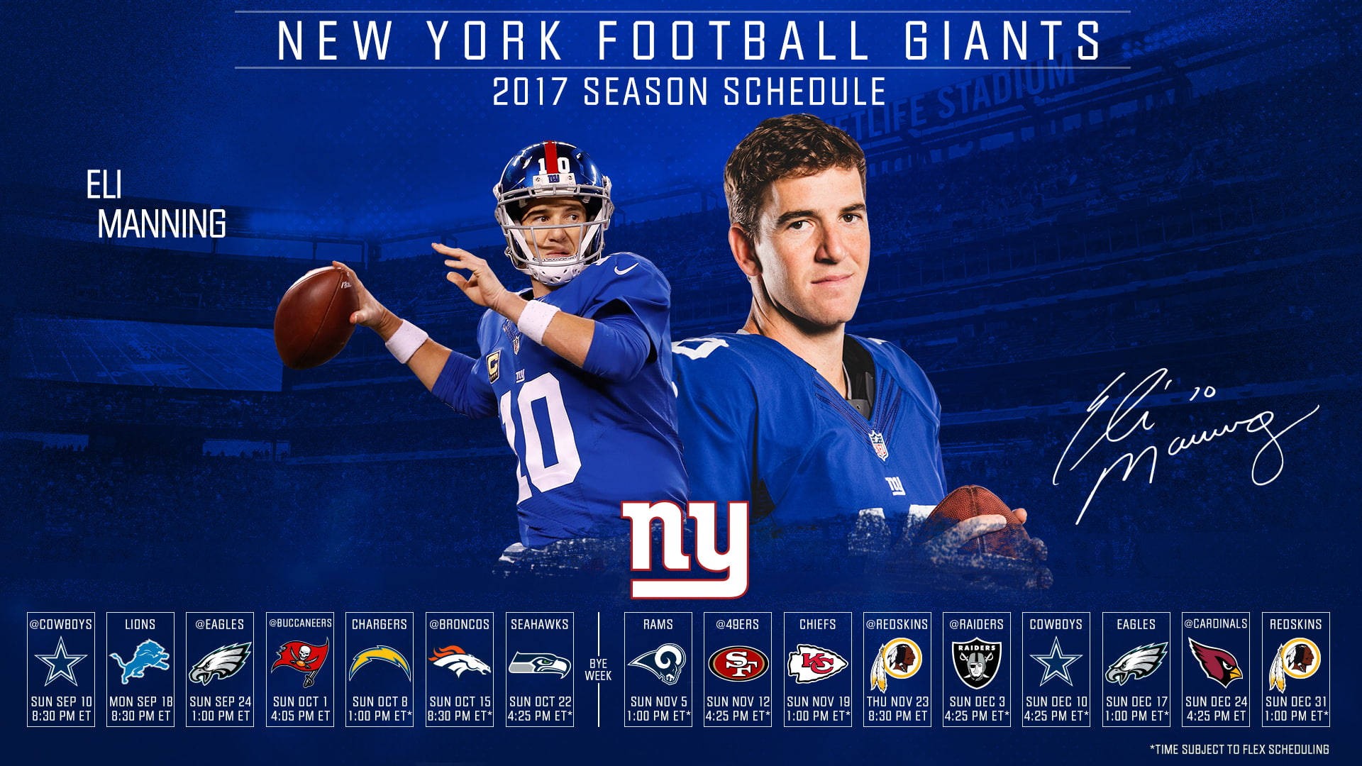 New York Giants Game Schedules Background