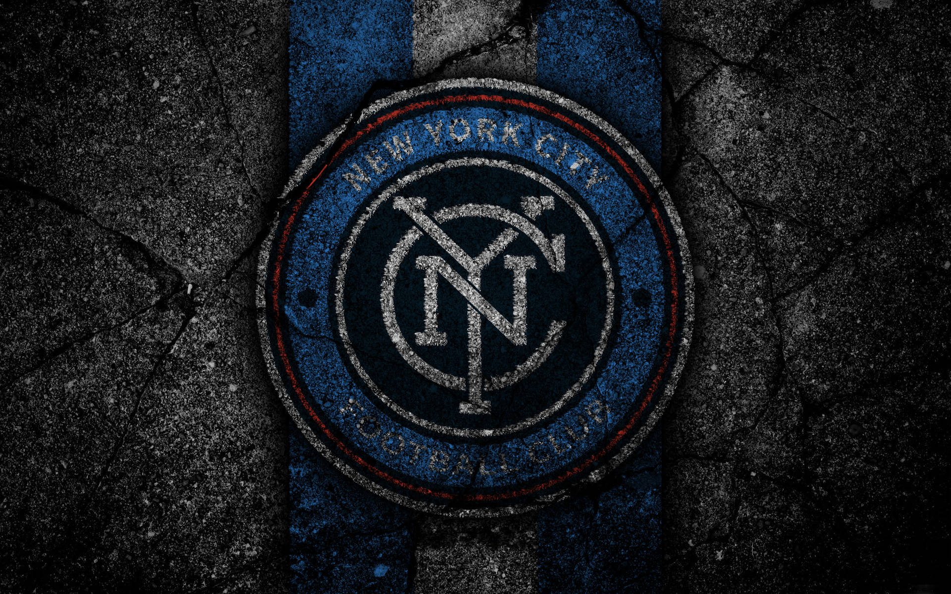 New York Hd Fc Logo Dark Concrete Background