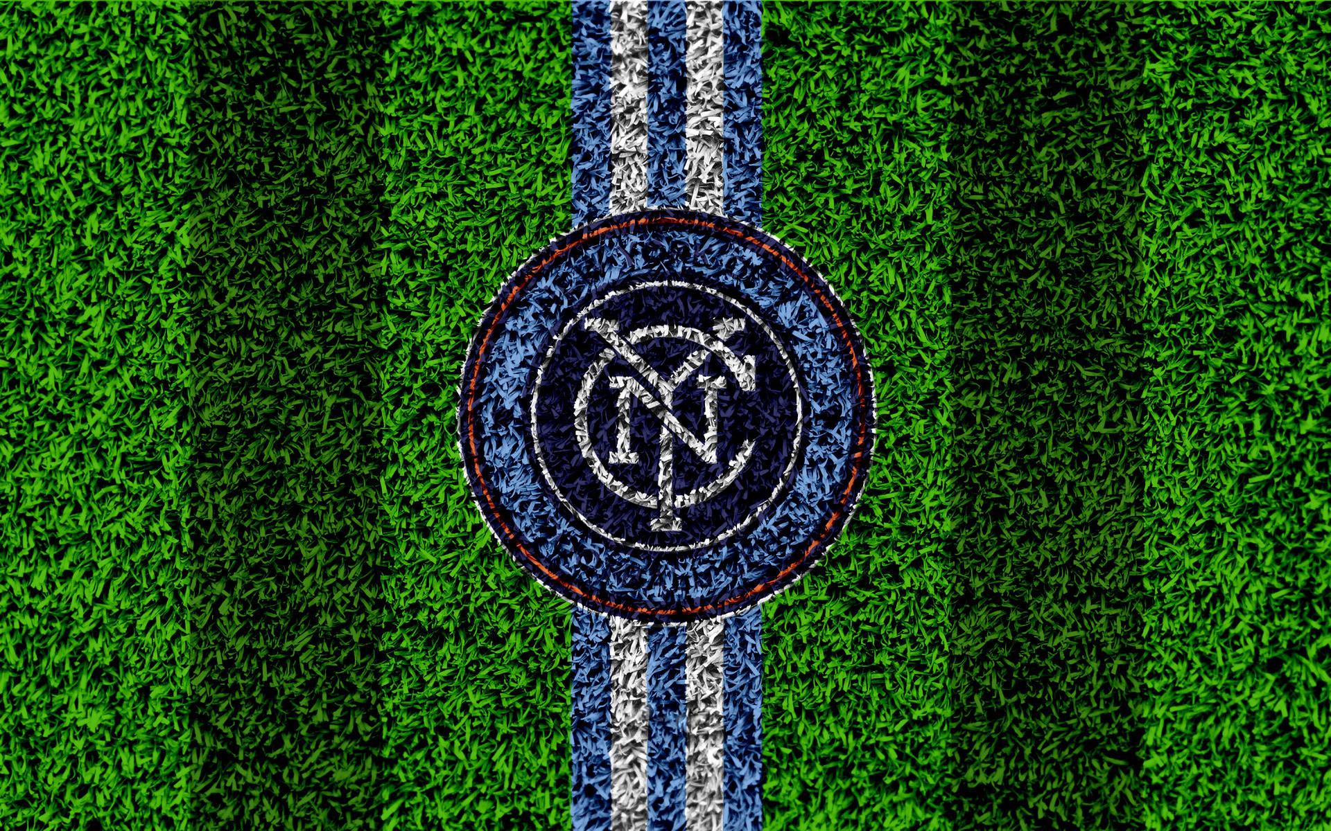 New York Hd Fc Logo Garden Stripes Background