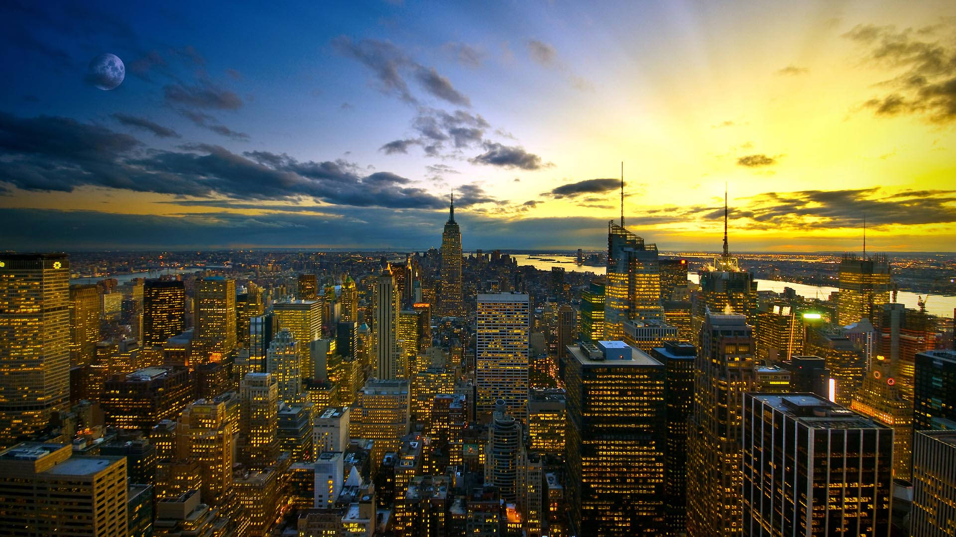 New York Hd Warm Lighting Background