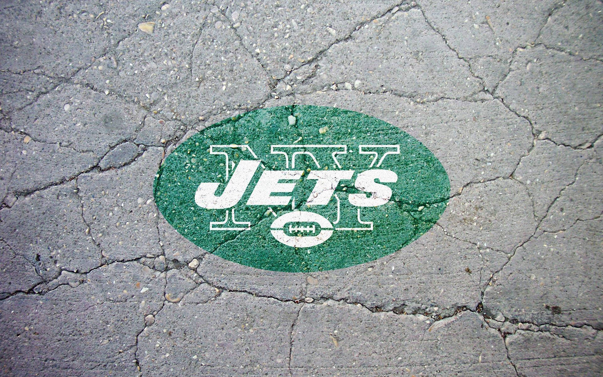 New York Jets Cracked Pavement Background