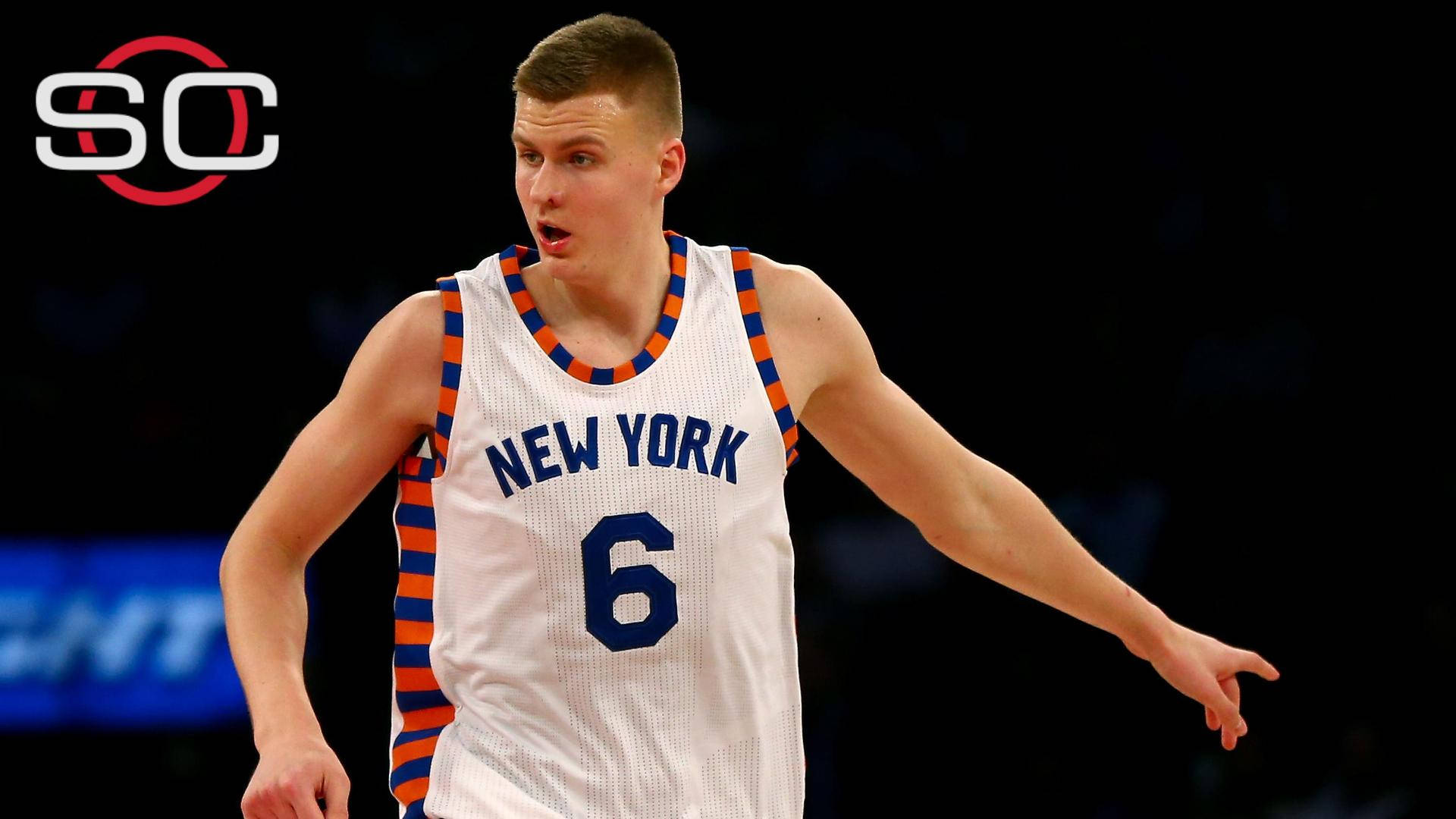 New York Knicks Basketball Kristaps Porzingis Background
