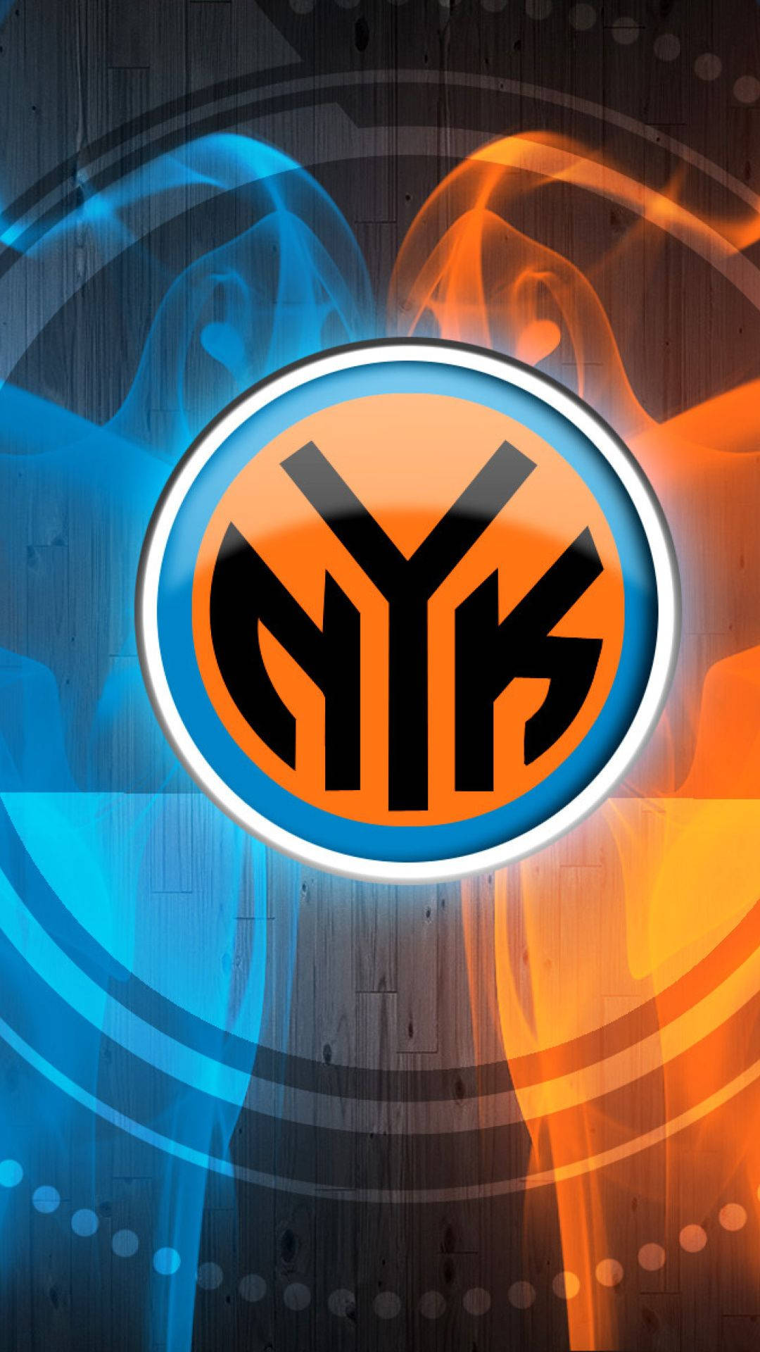 New York Knicks Blue Orange Flame Background