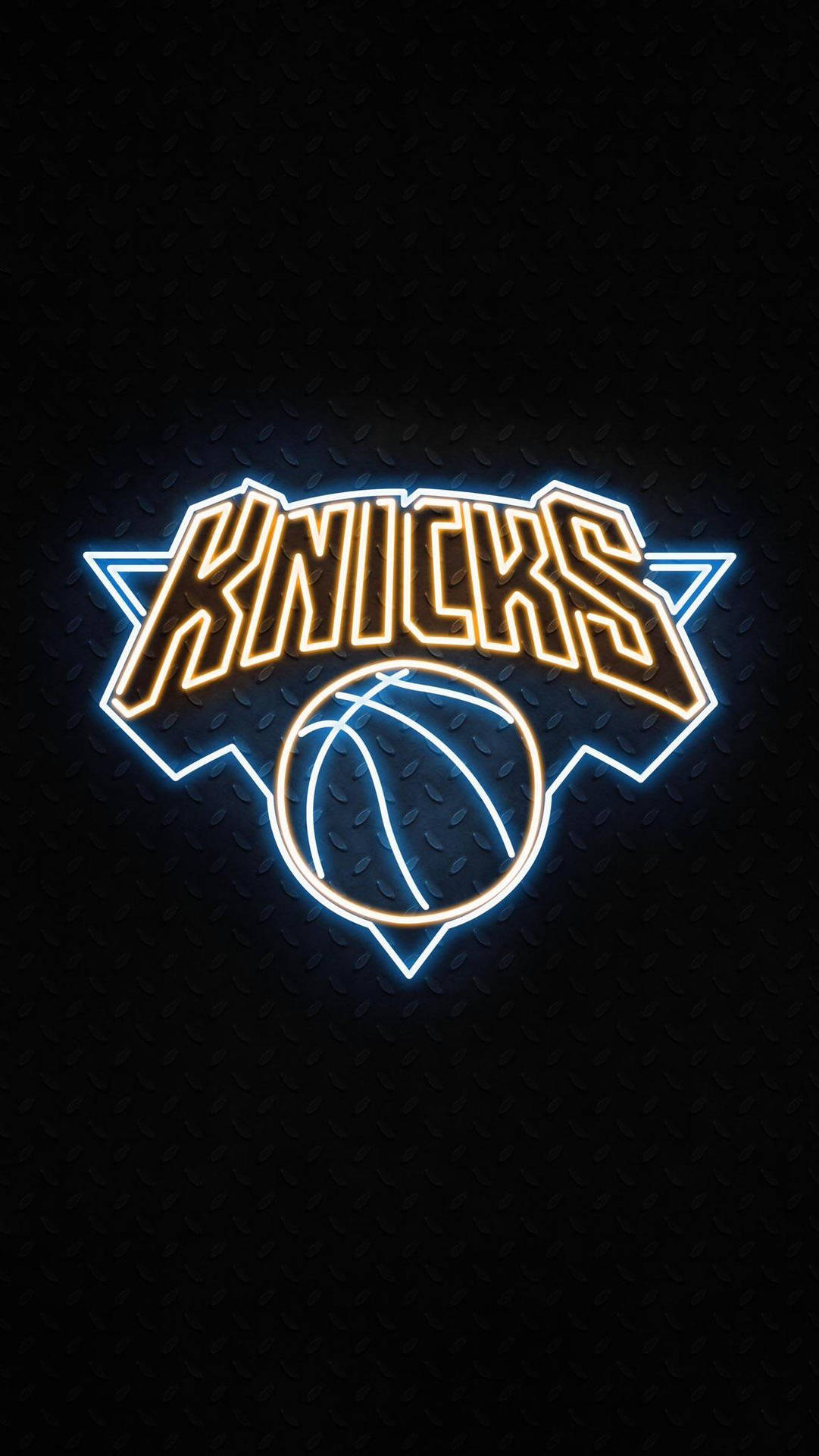 New York Knicks Neon Light Logo Background