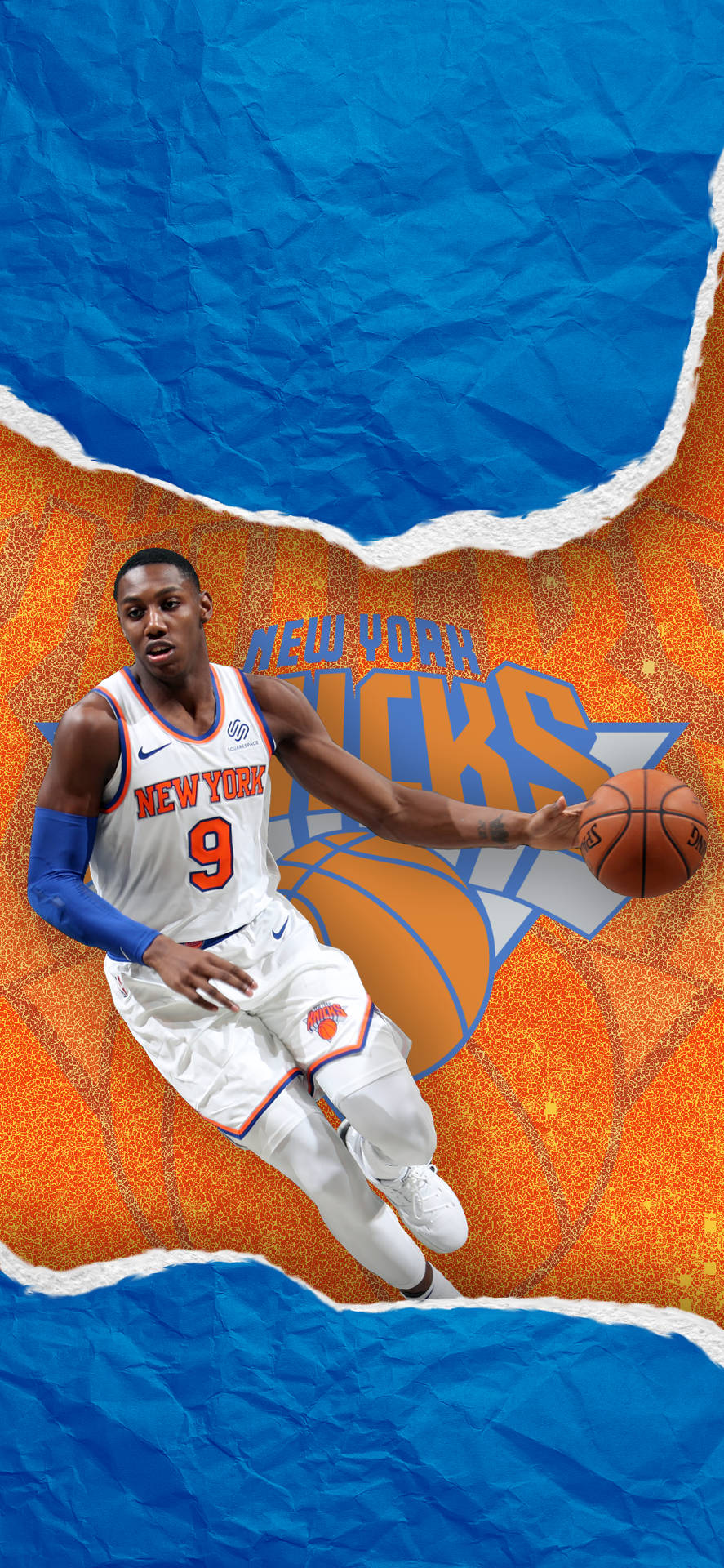 New York Knicks Orange Blue Logo Background