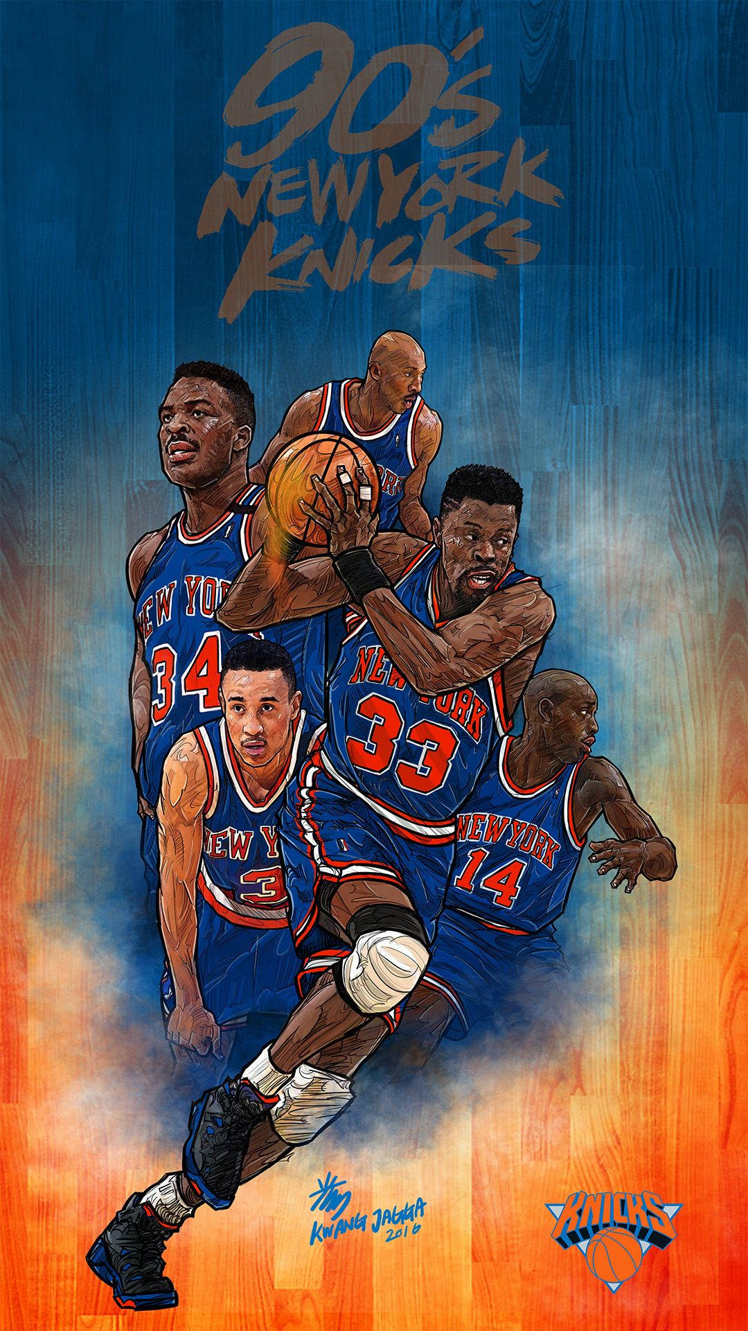 New York Knicks Realistic Illustration Background