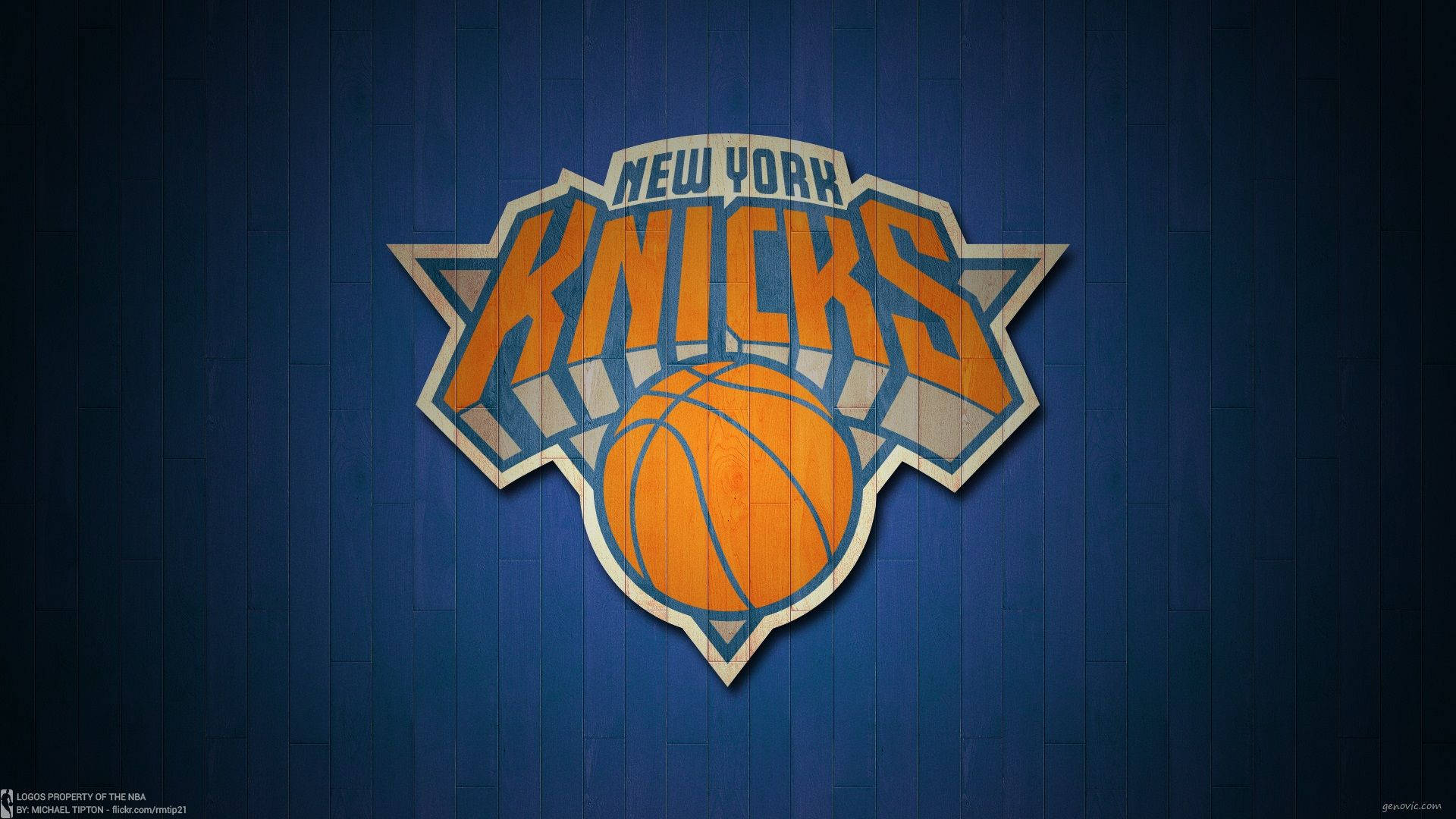 New York Knicks Wooden Floor Design Background
