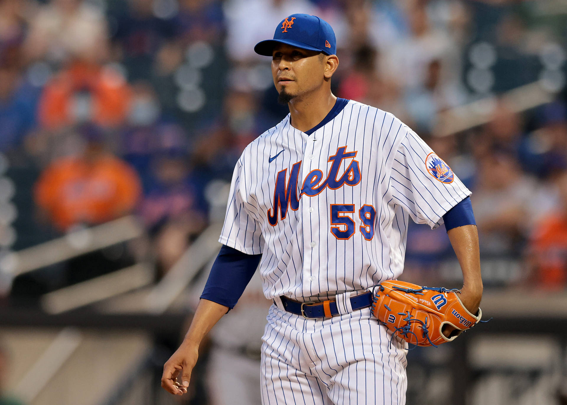 New York Mets Carlos Carrasco Walking Background