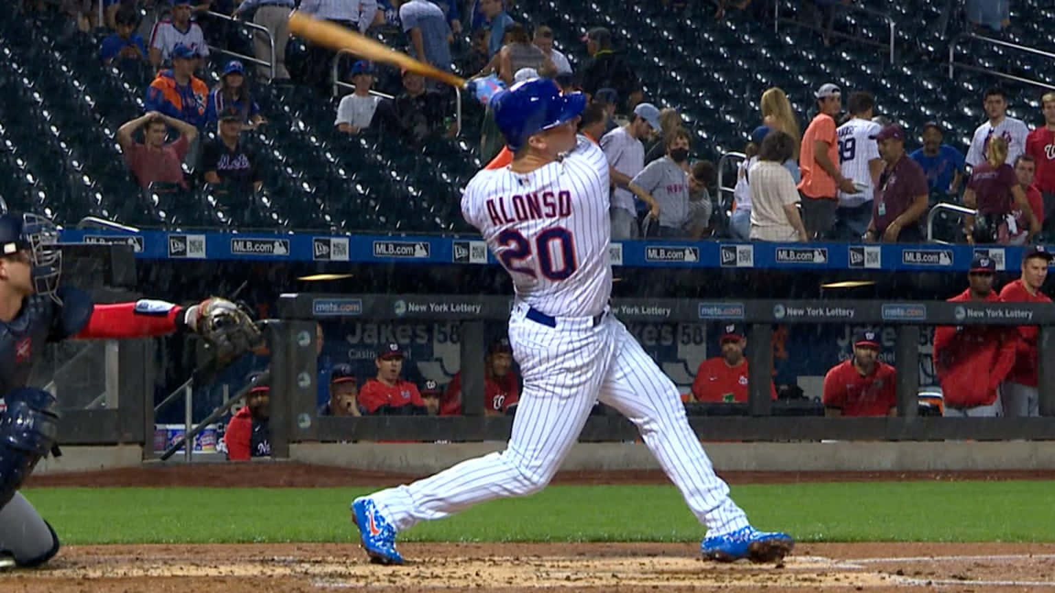 New York Mets' Pete Alonso Hits Home Run Background