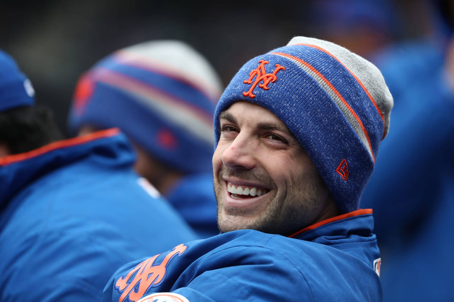 New York Mets Smiling Man Background