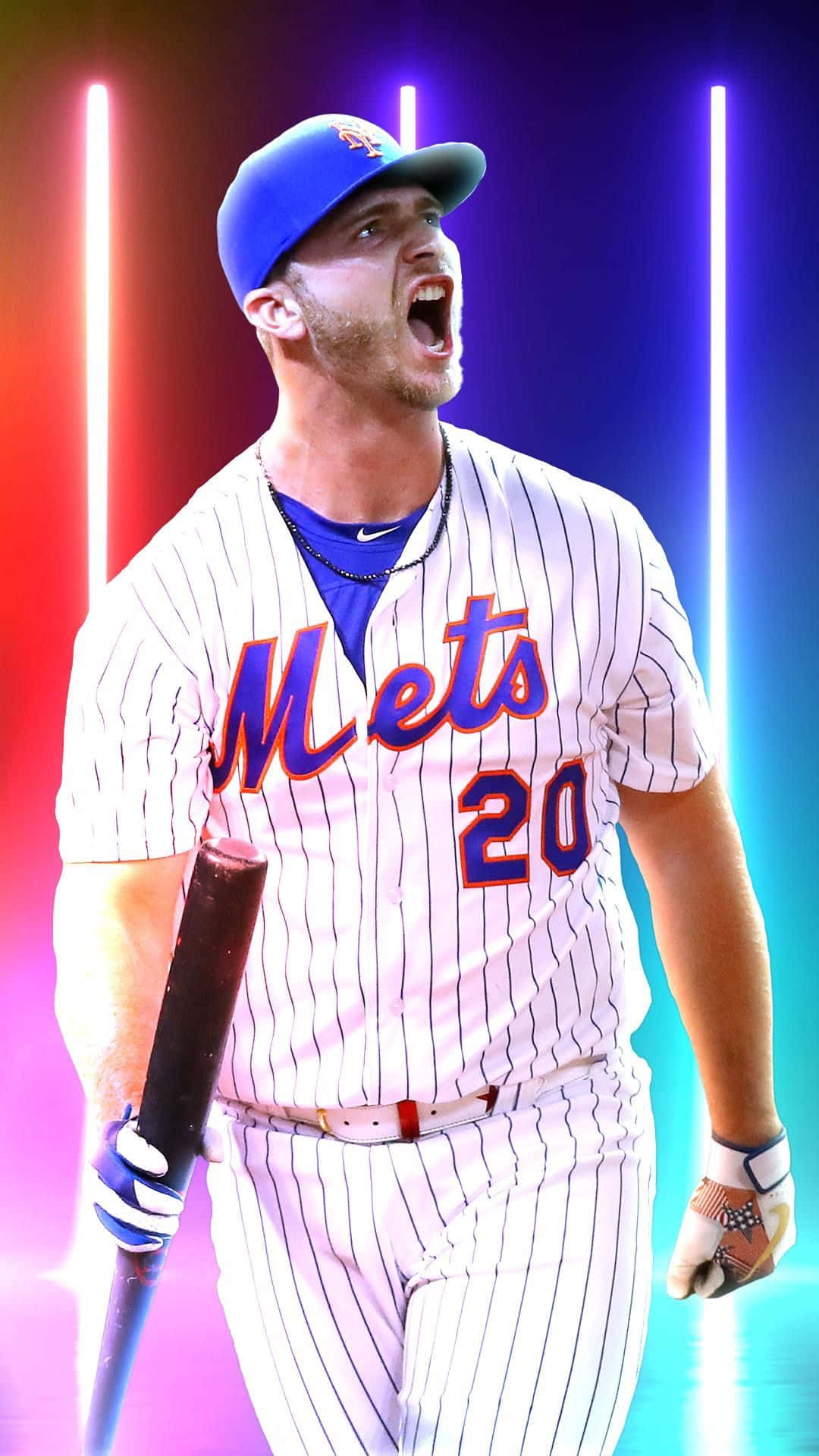 New York Mets Star Pete Alonso Hits A Homerun Background