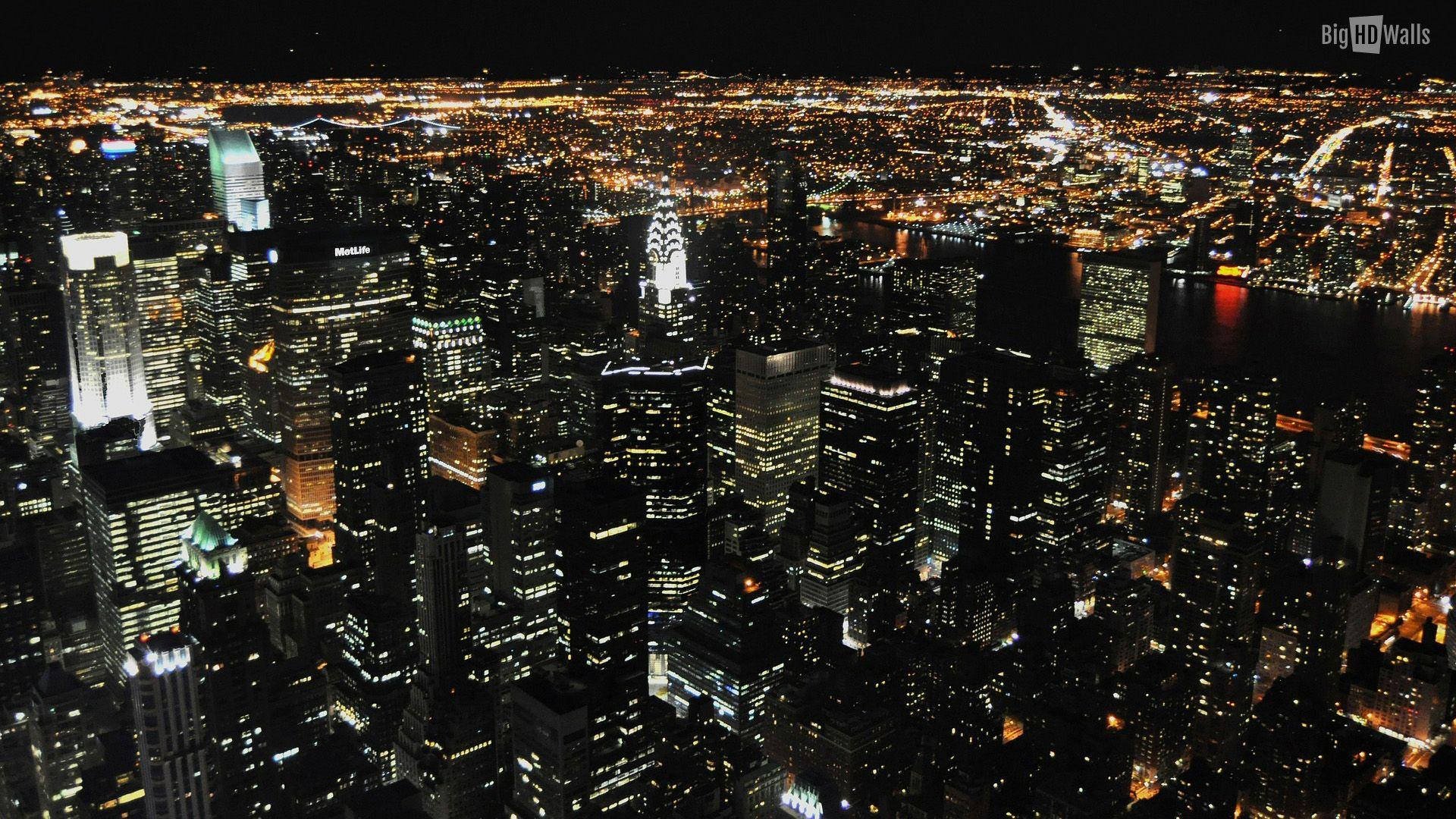 New York Night City View Background