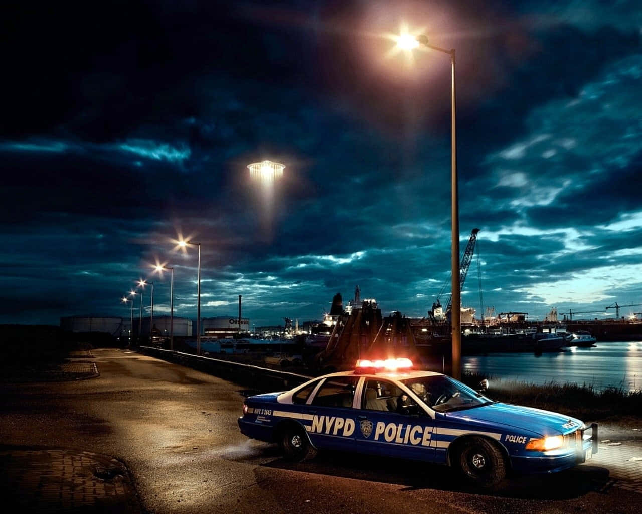 New York Police Department Cop Vehicle Parked Background