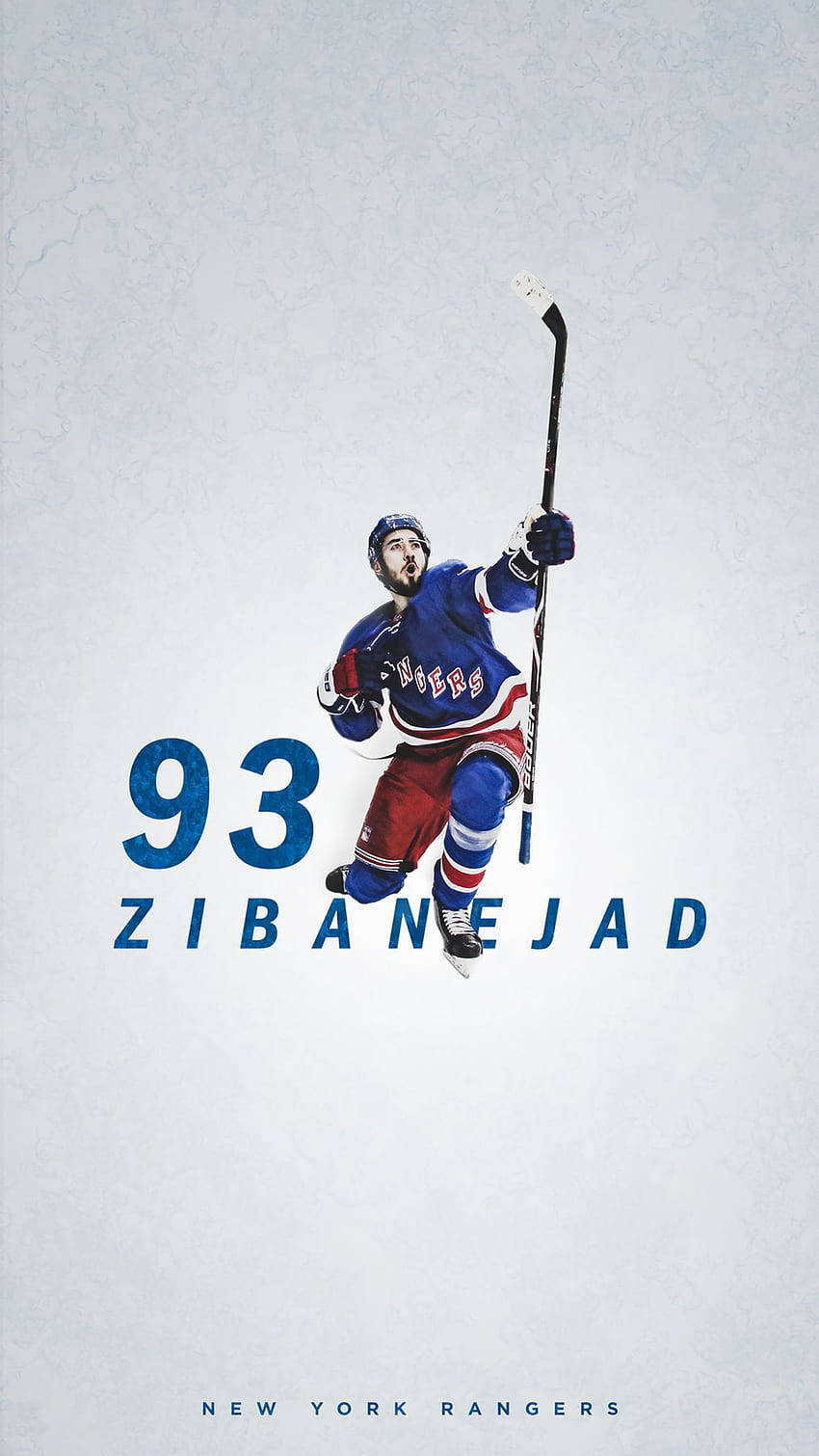 New York Rangers Mika Zibanejad Digital Art Background