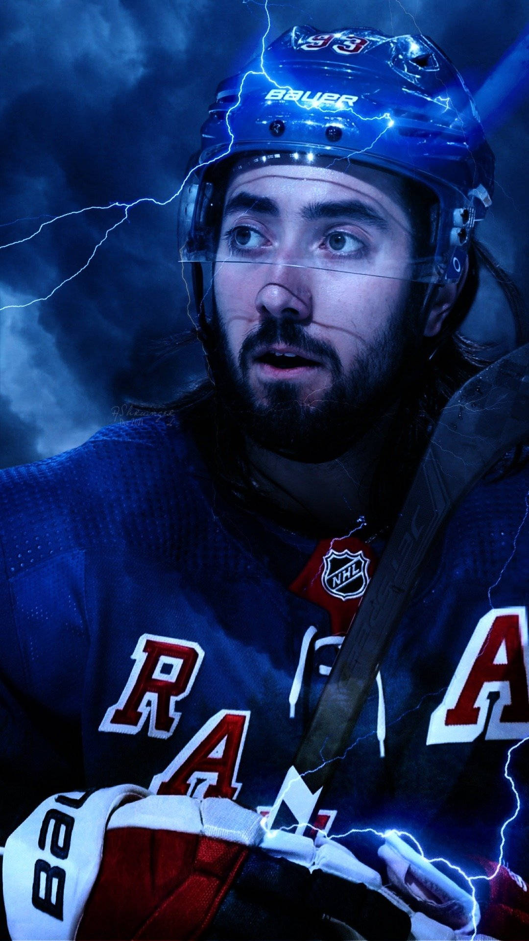 New York Rangers Mika Zibanejad Graphic Artwork Background