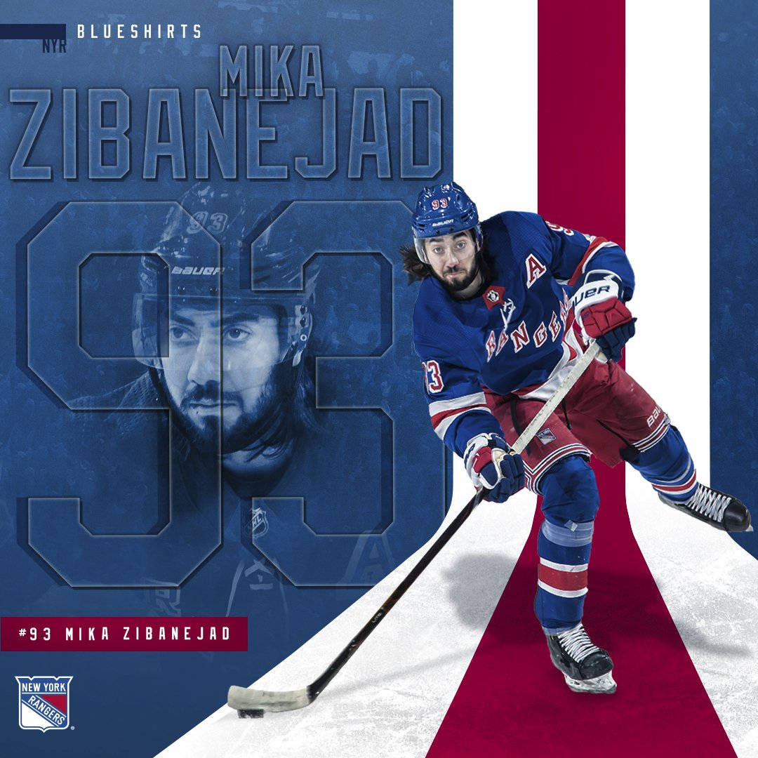 New York Rangers No. 93 Mika Zibanejad Digital Art Background