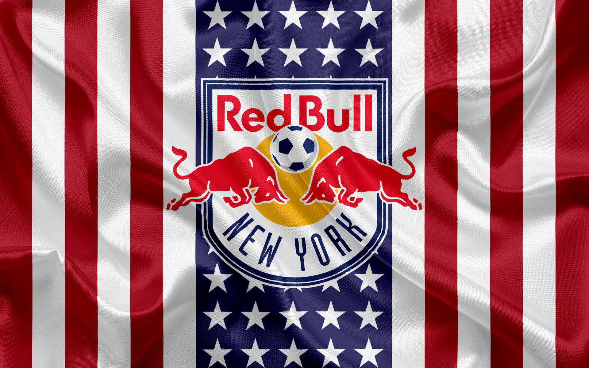 New York Red Bulls American Flag Background