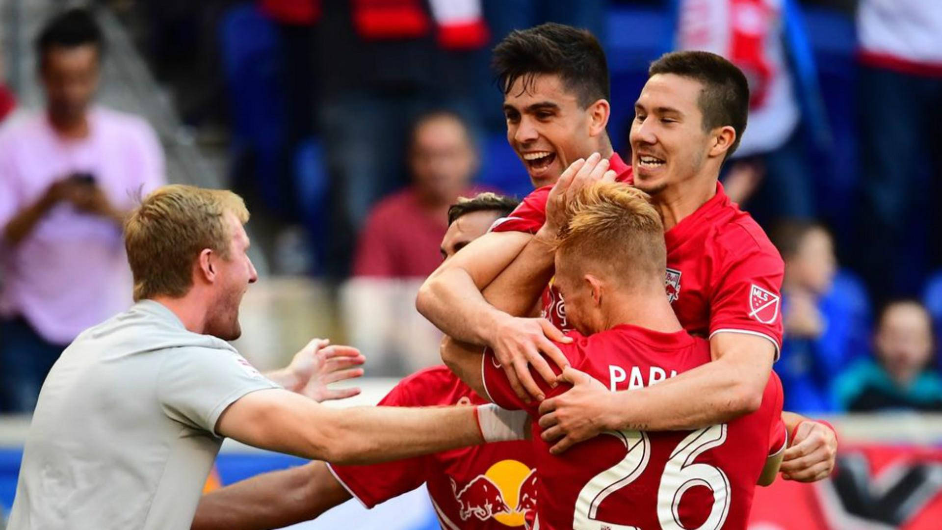 New York Red Bulls Hugging In Celebration