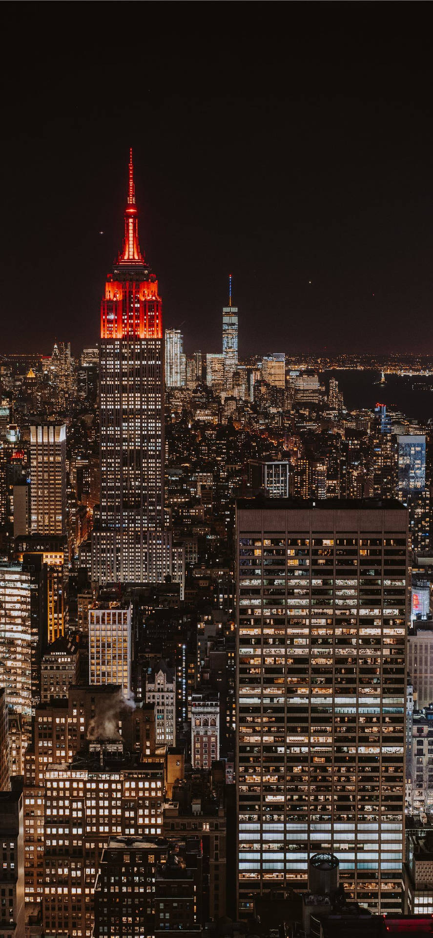 New York Skyline Iphone Empire State Building Night Background