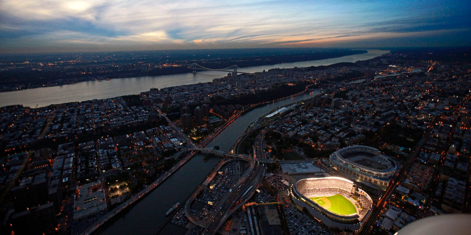 New York Skyline With Yankee Stadium Background