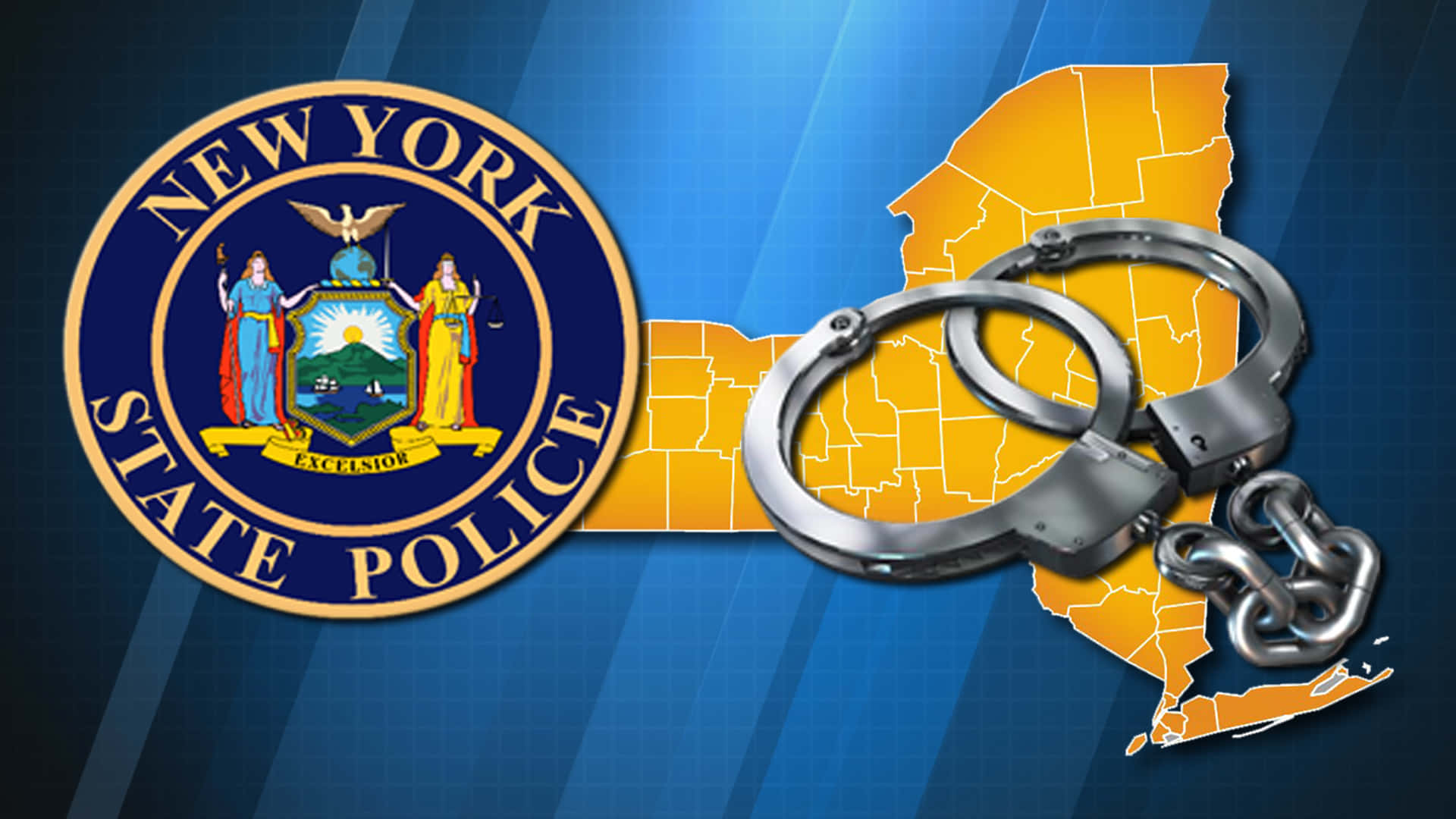 New York State Police Badgeand Handcuffs Background