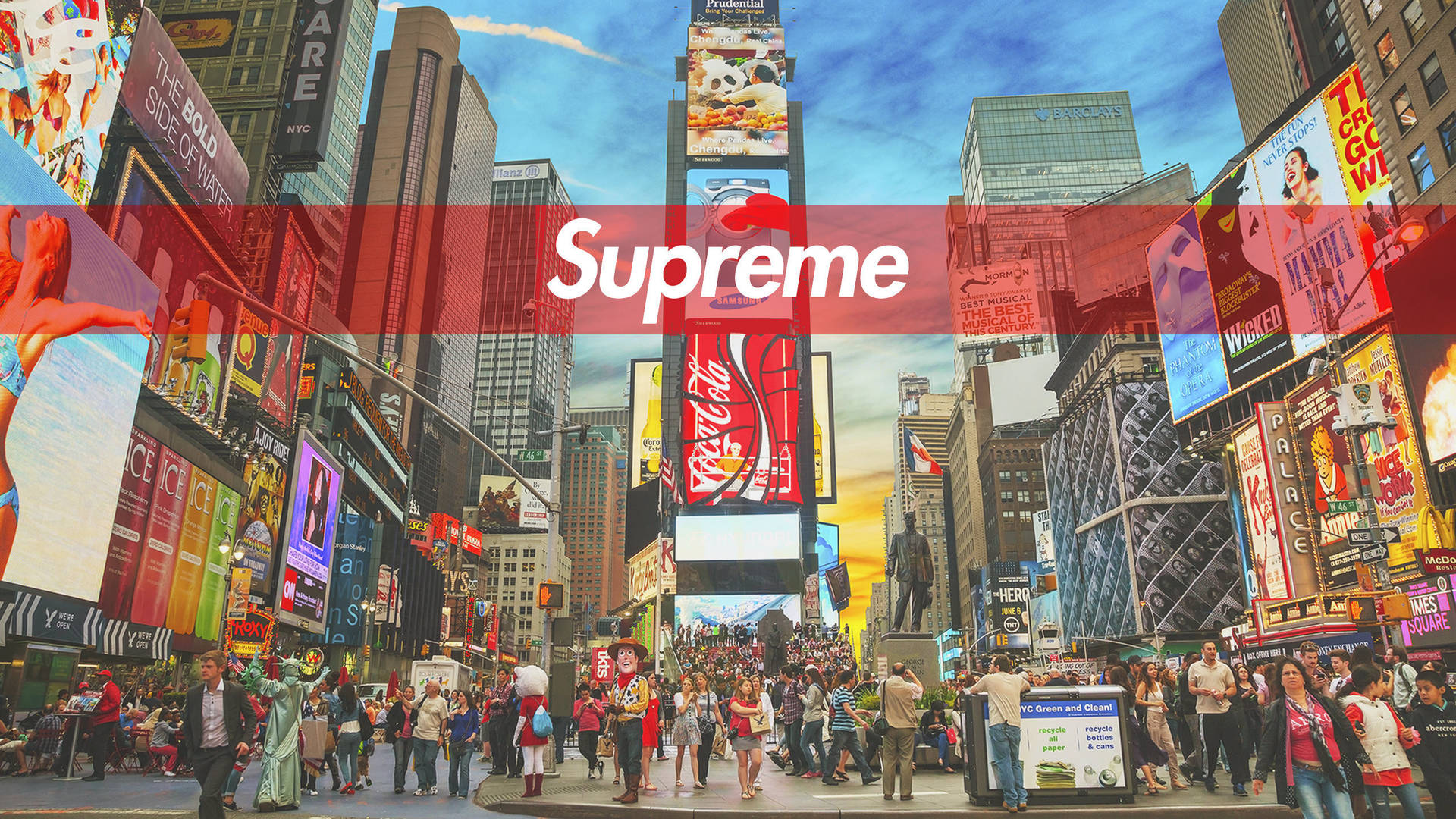 New York Supreme Laptop Background