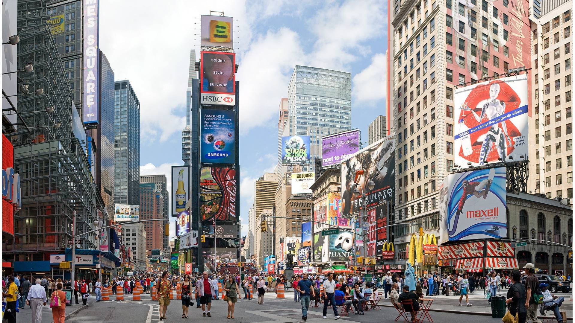 New York Times Square American City Background